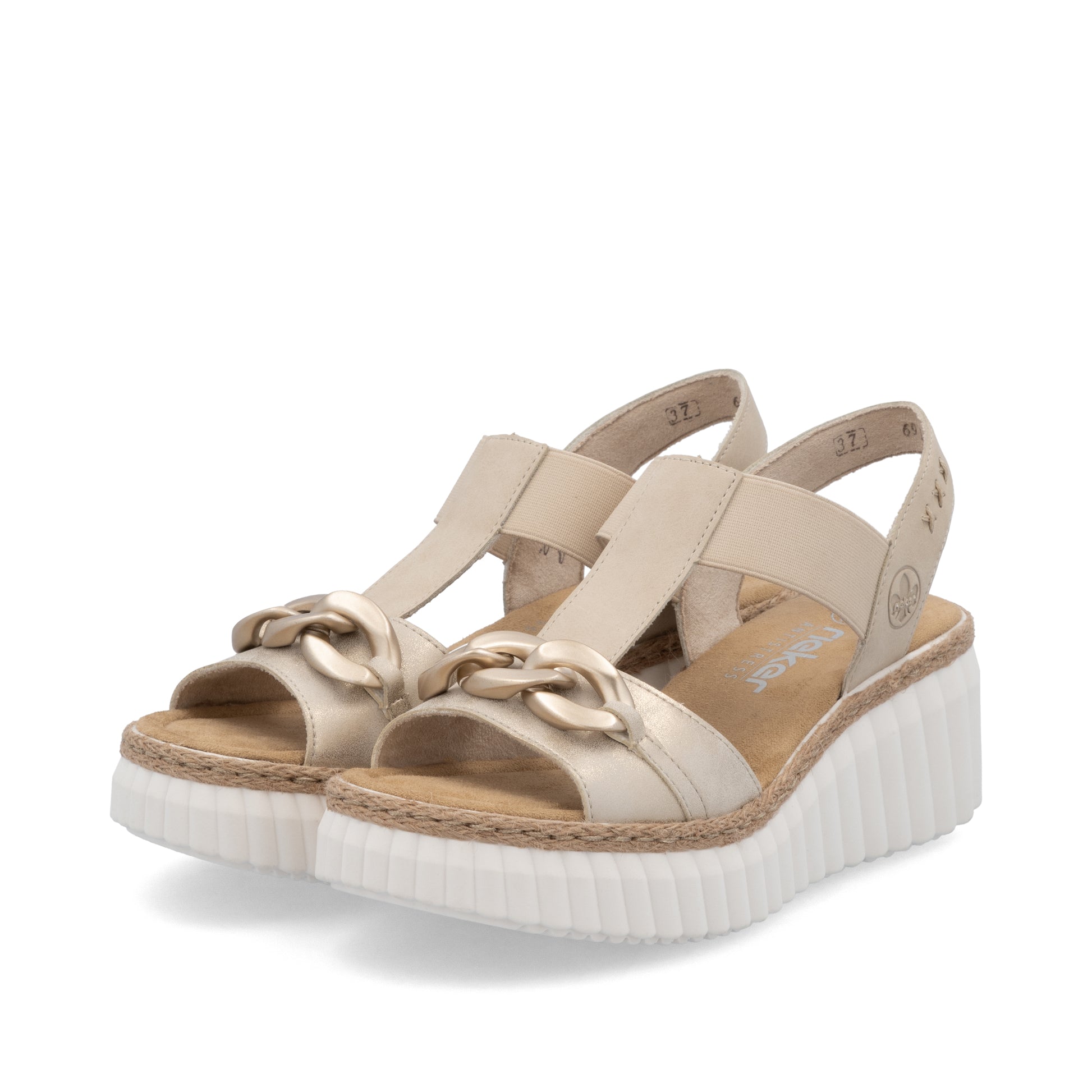 Beige Elasticated Sandals for Women | Rieker 69158-60