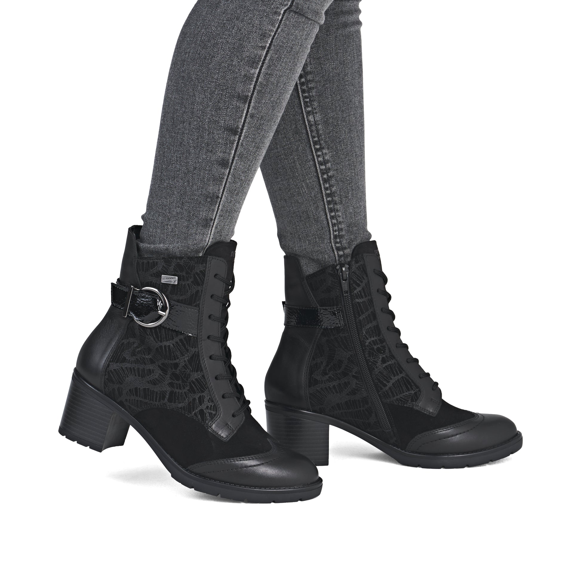 Black Zip Boots for Women | Remonte D2A77-02