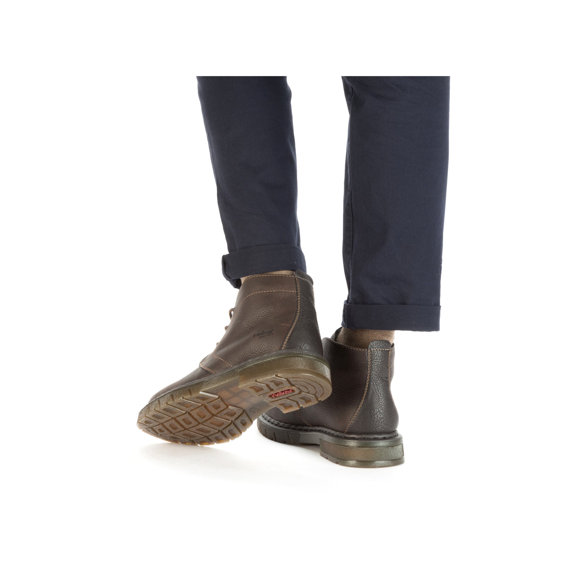 Brown Elasticated Boots for Men | Rieker 31640-25