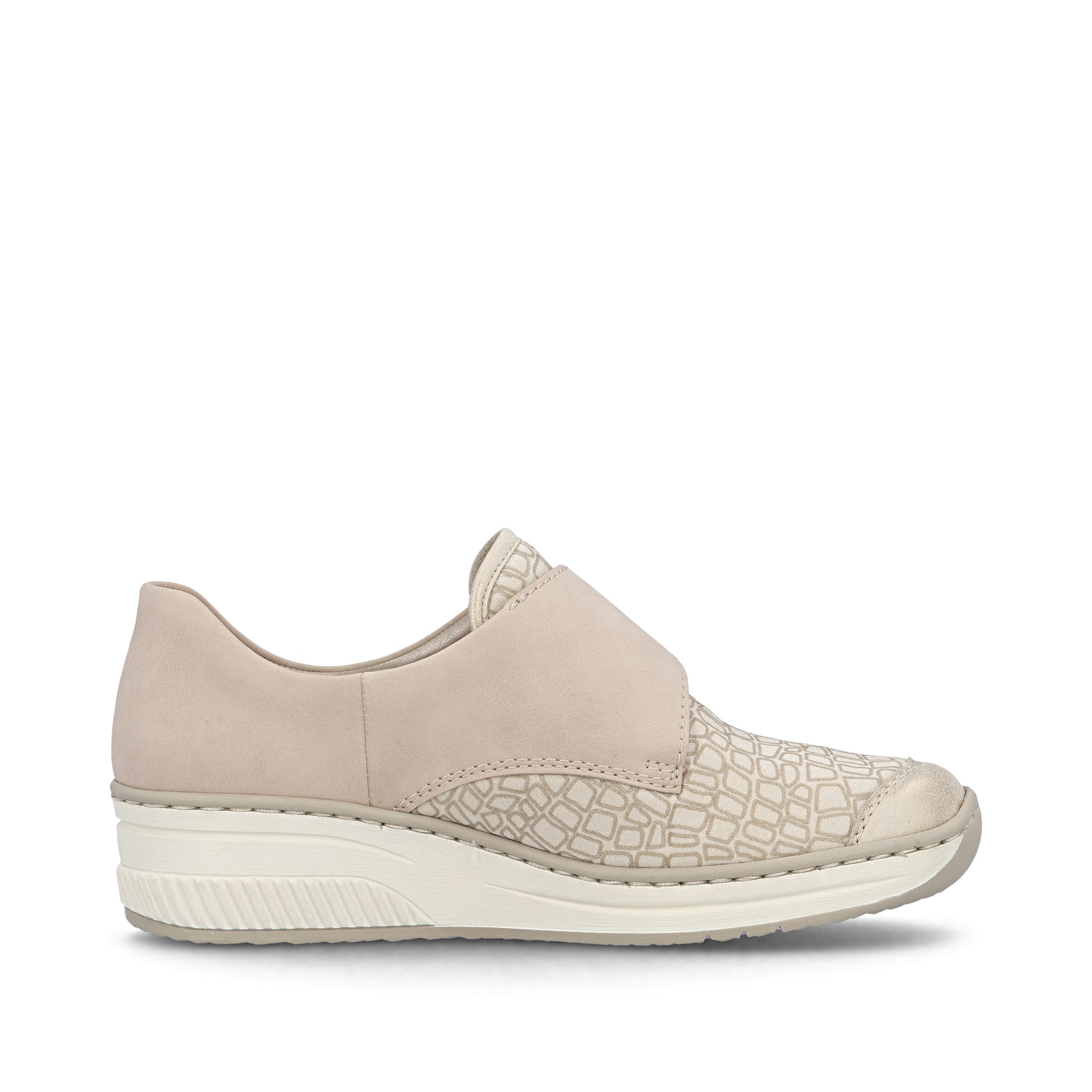 Beige Hook & Loop Shoes for Women | Rieker 487C0-60