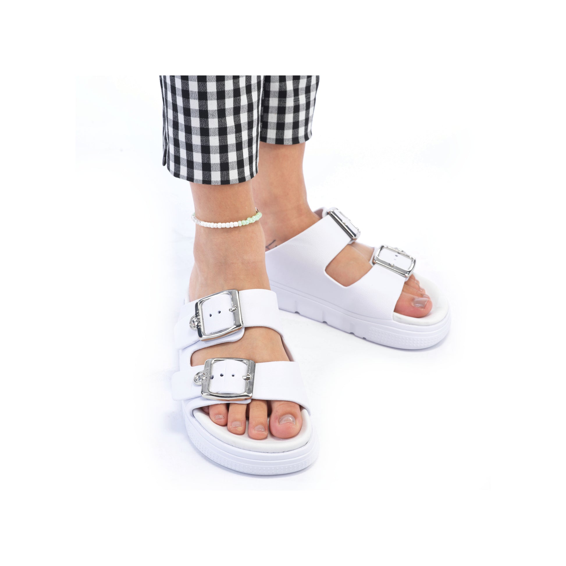White Buckle Sandals for Women | Rieker P2180-80