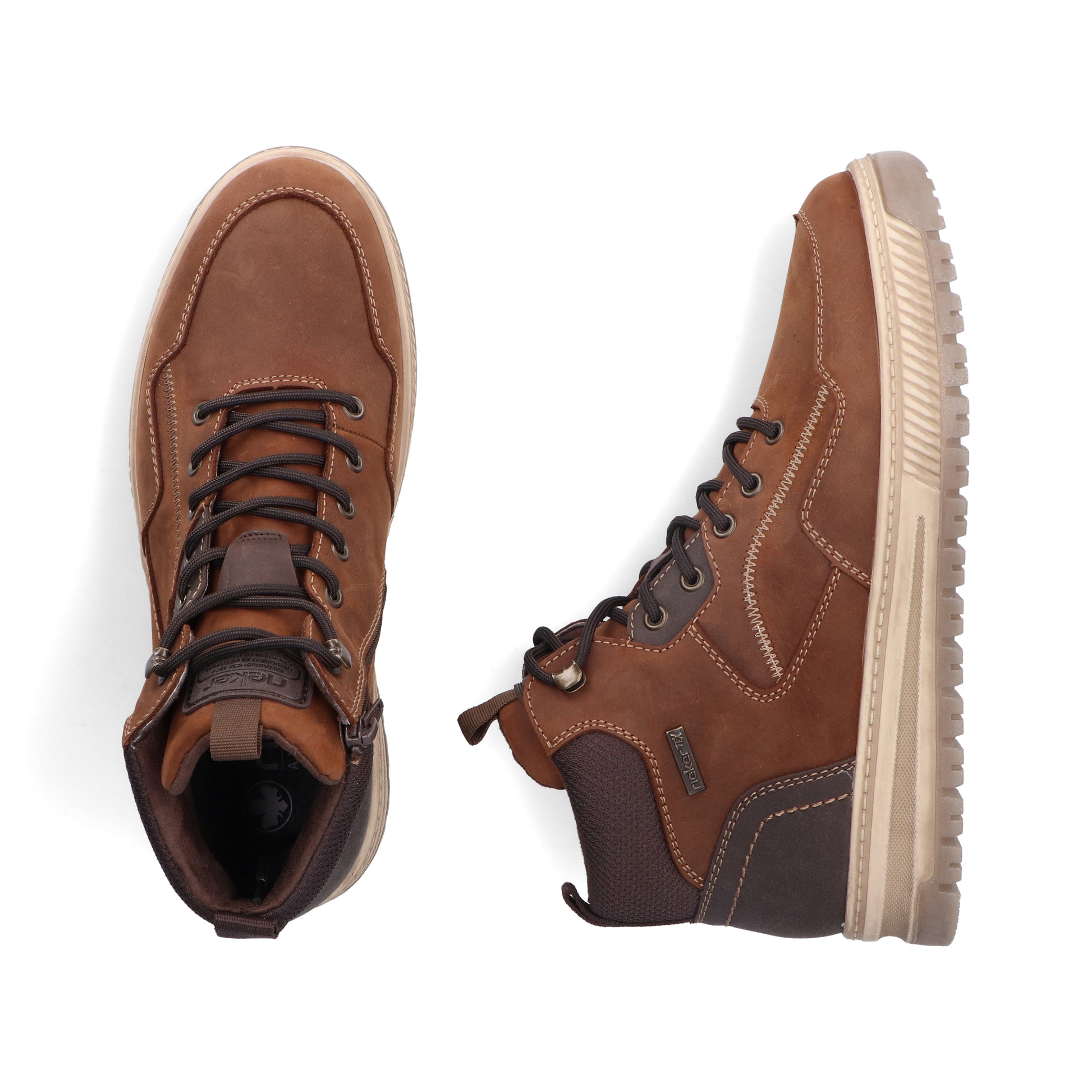 Brown Zip Boots for Men | Rieker 38554-22