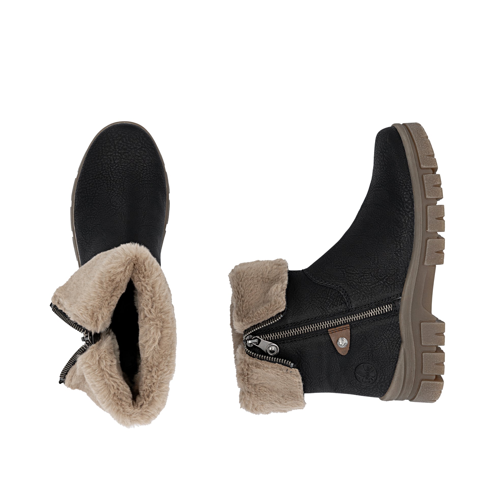 Black Zip Boots for Women | Rieker Z1182-00