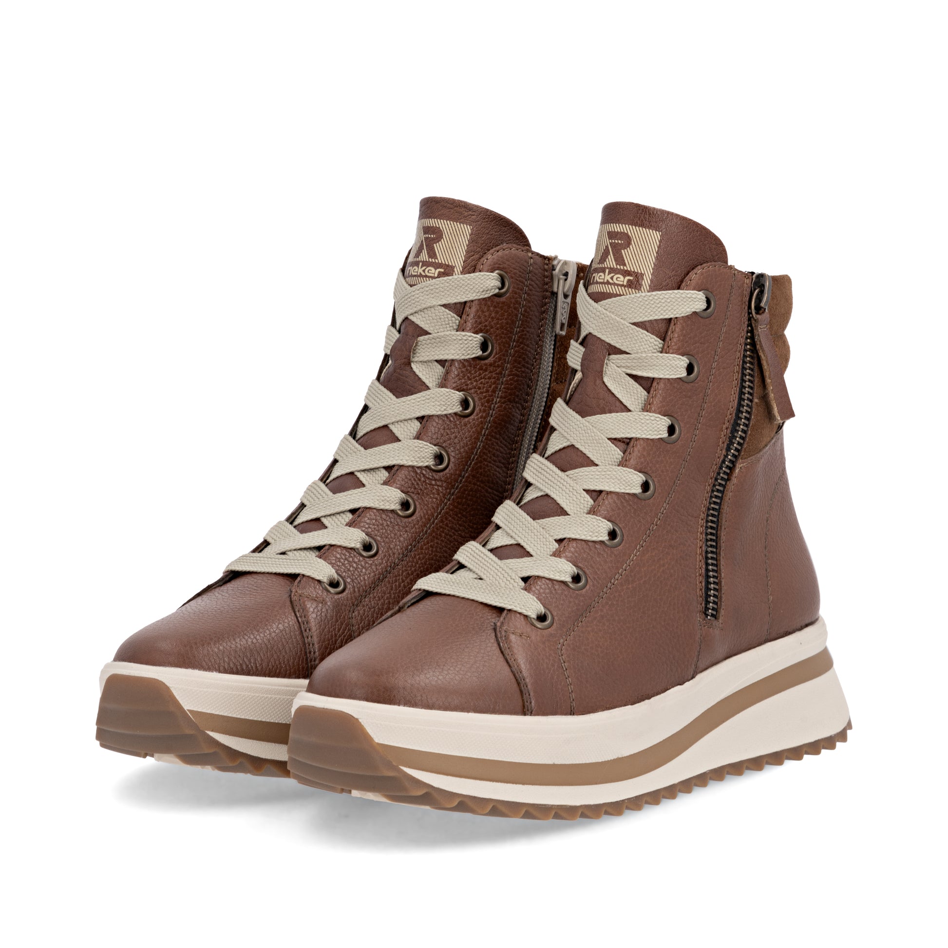 Brown Zip Boots for Women | Rieker Sport W3870-24