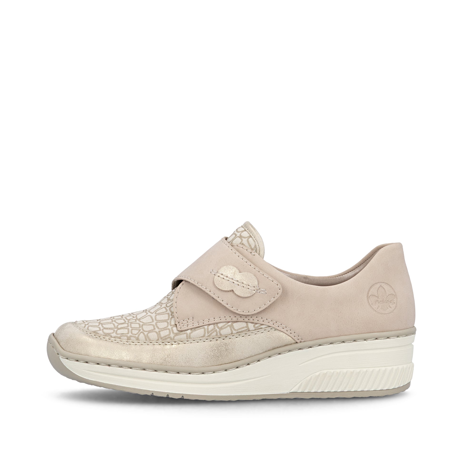Beige Hook & Loop Shoes for Women | Rieker 487C0-60
