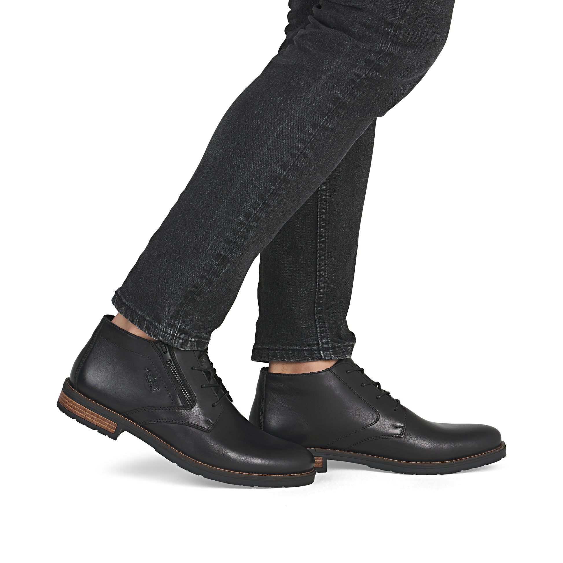 Black Zip Boots for Men | Rieker 14609-00