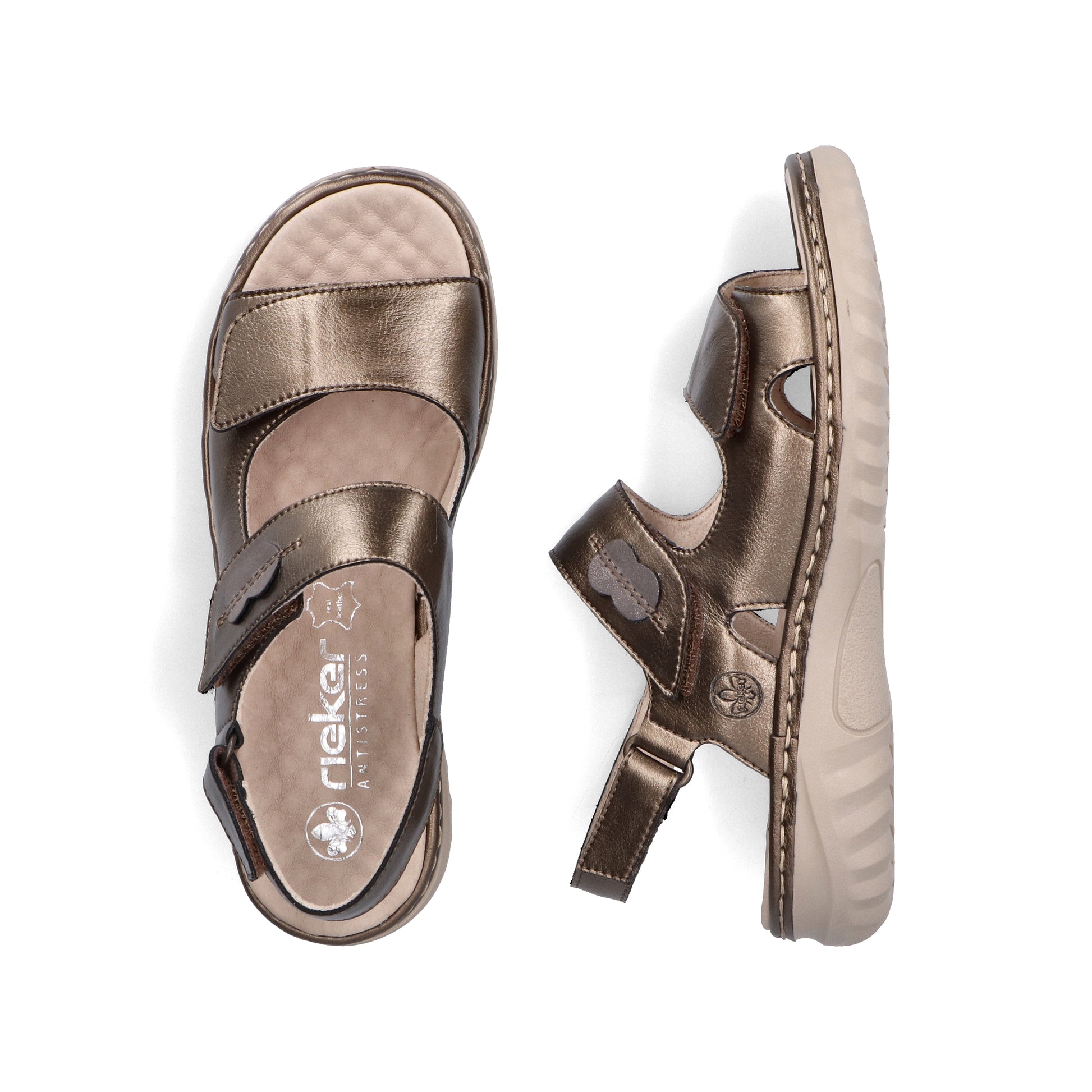 Bronze Hook & Loop Sandals for Women | Rieker 60462-90