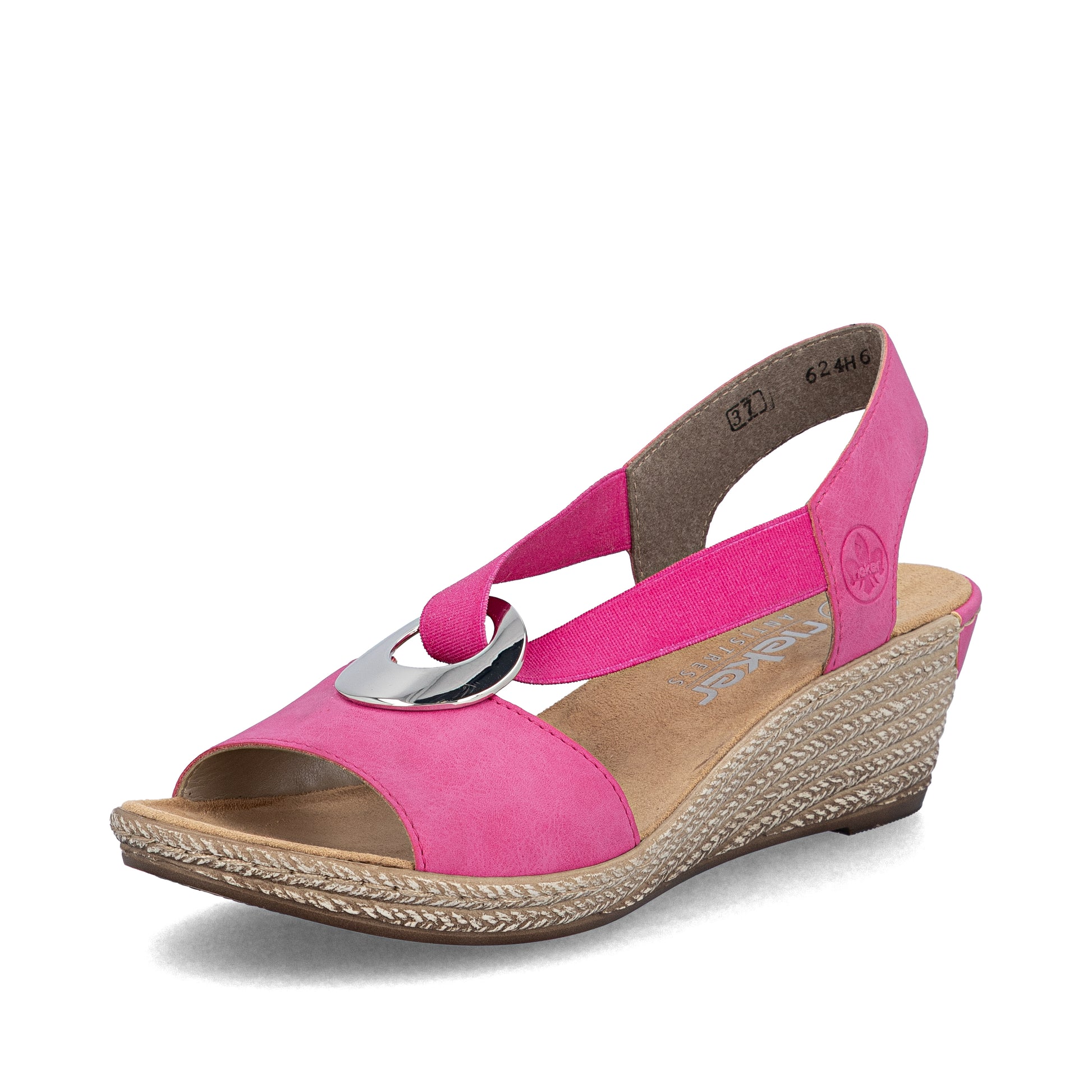 Pink Elasticated Sandals for Women | Rieker 624H6-32