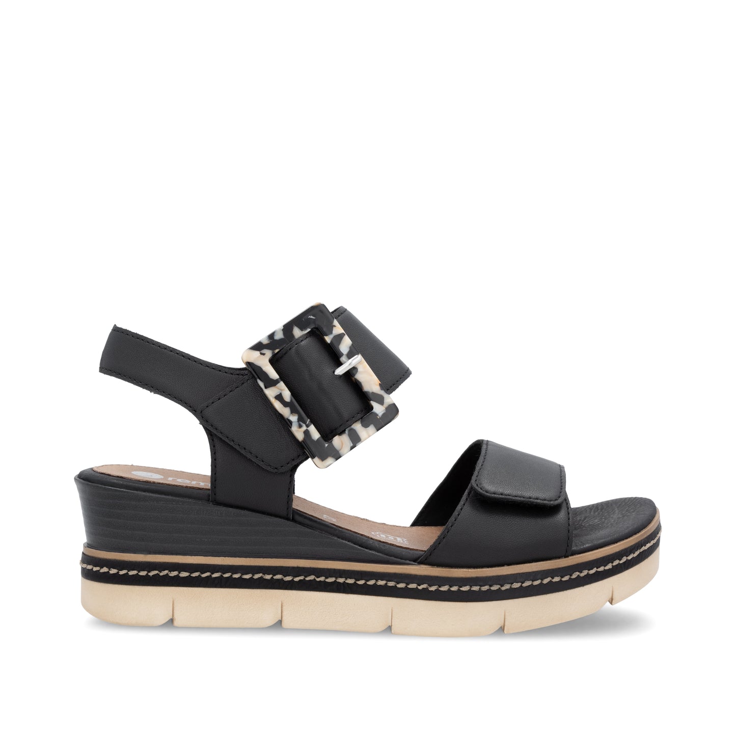 remonte Women's Wedge Sandal - Black | D2L53-00