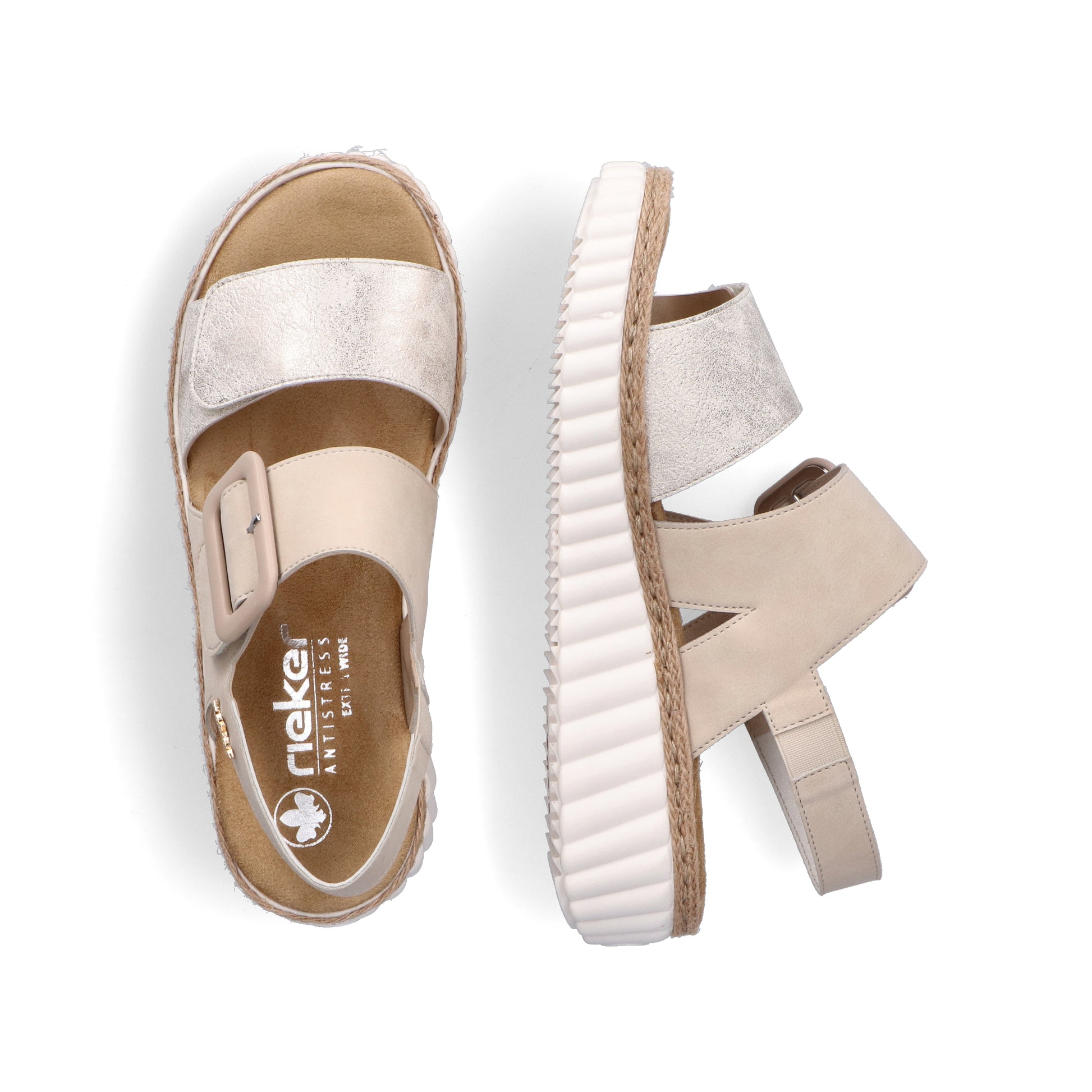 Beige Hook & Loop Sandals for Women | Rieker 69260-60