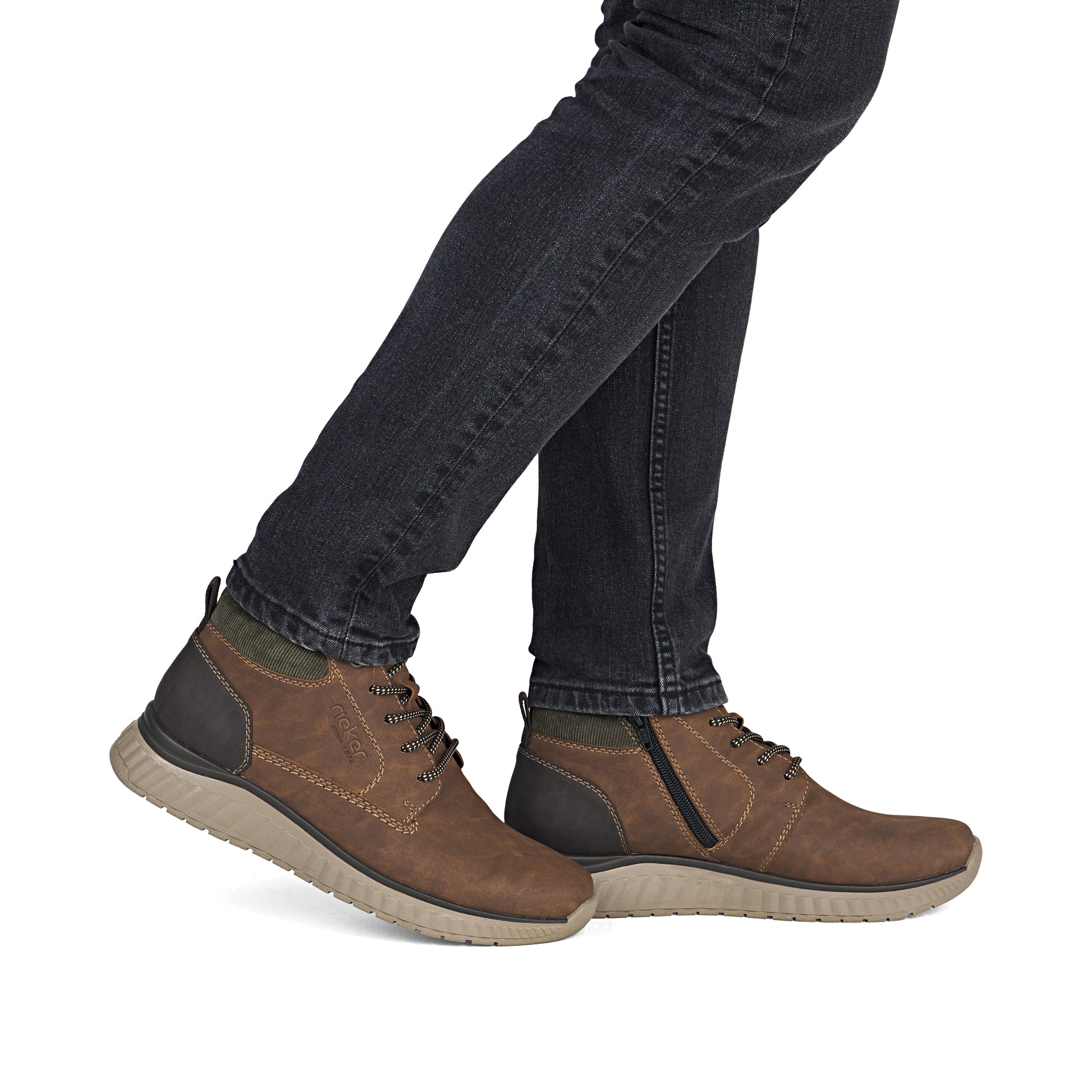 Brown Zip Boots for Men | Rieker B0603-24