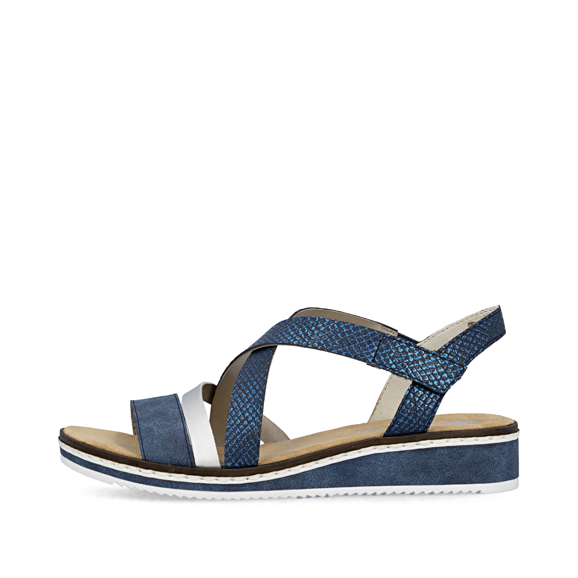 Blue Hook & Loop Sandals for Women | Rieker V3663-14