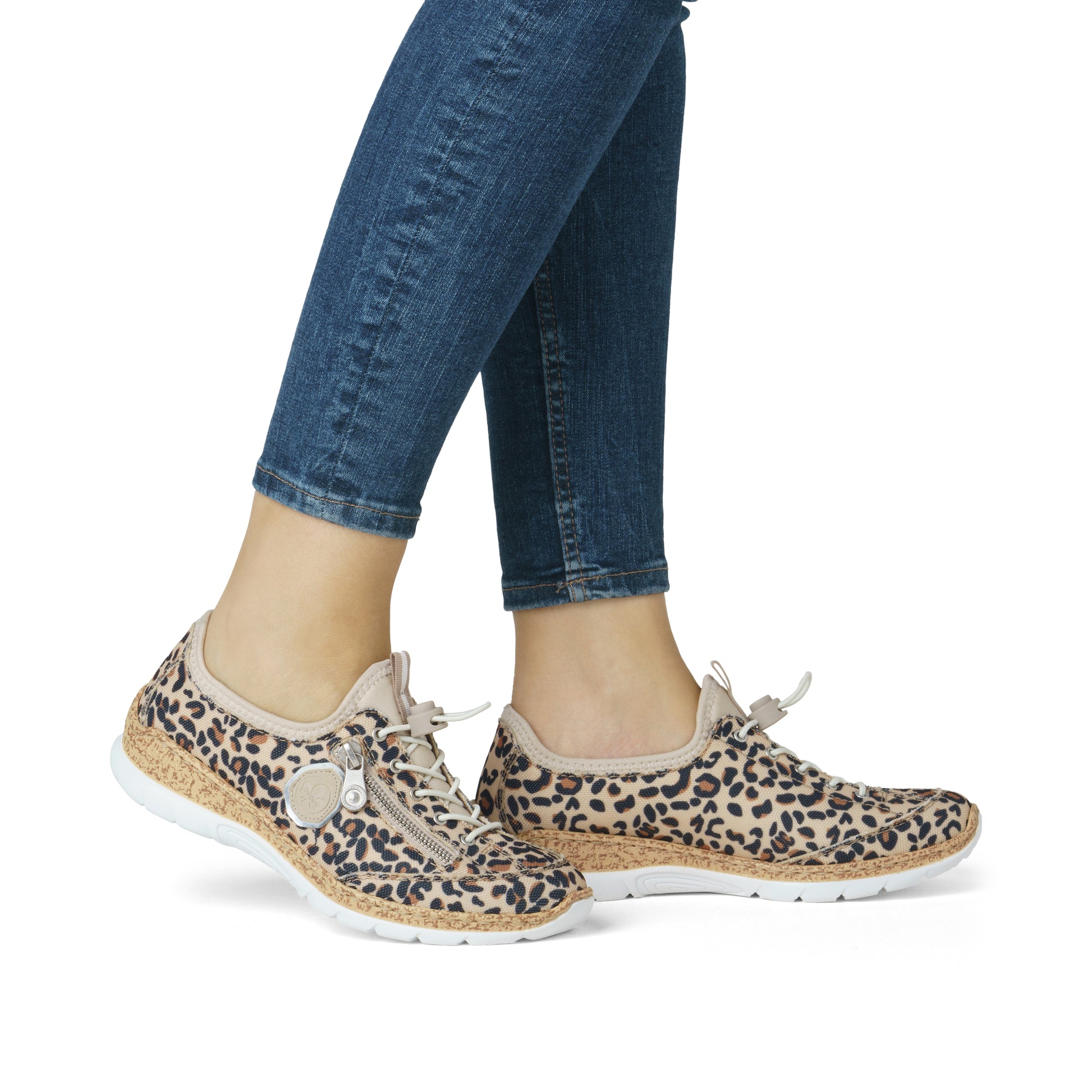 Beige Elasticated Shoes for Women | Rieker N4263-92