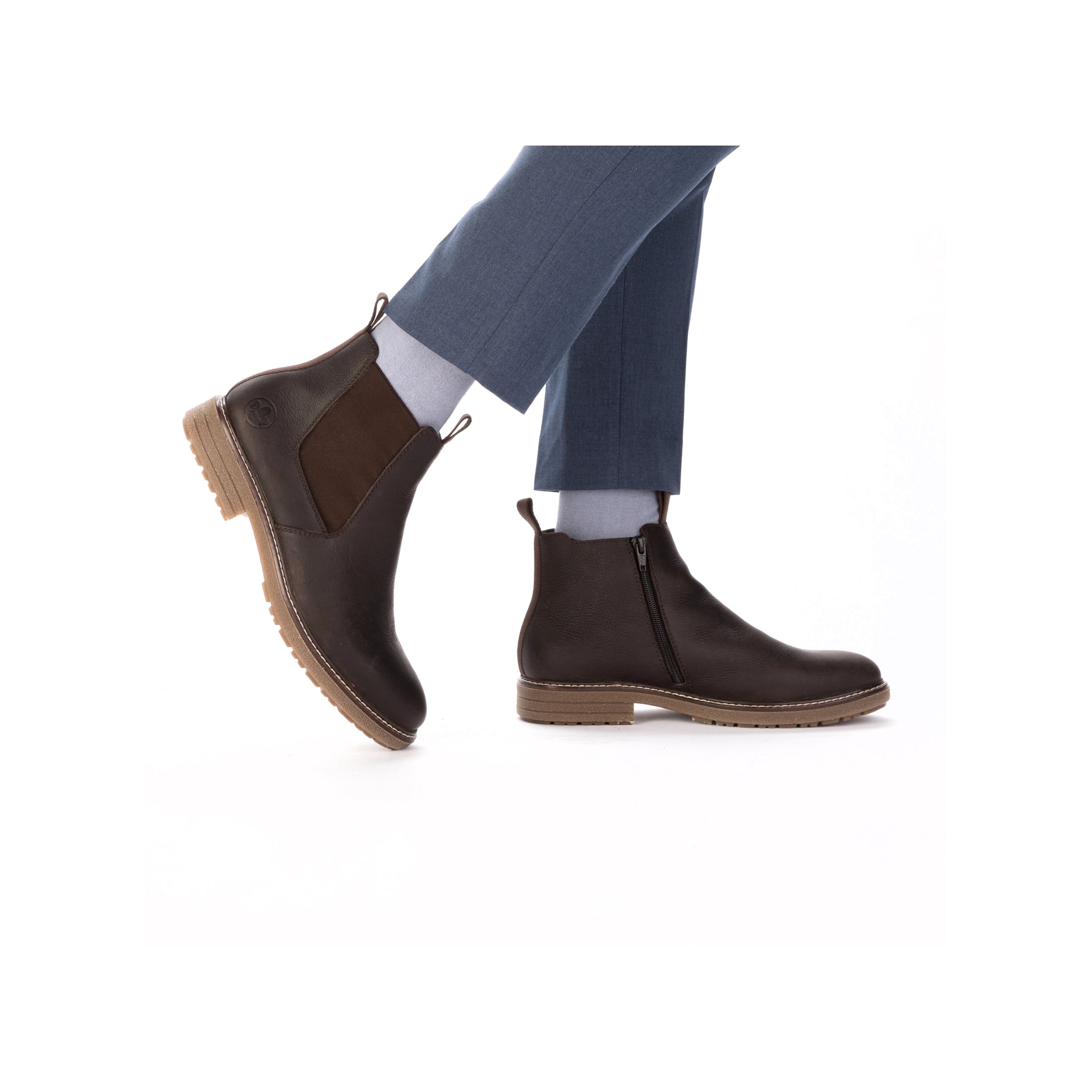 Brown Zip Boots for Men | Rieker 33180-27