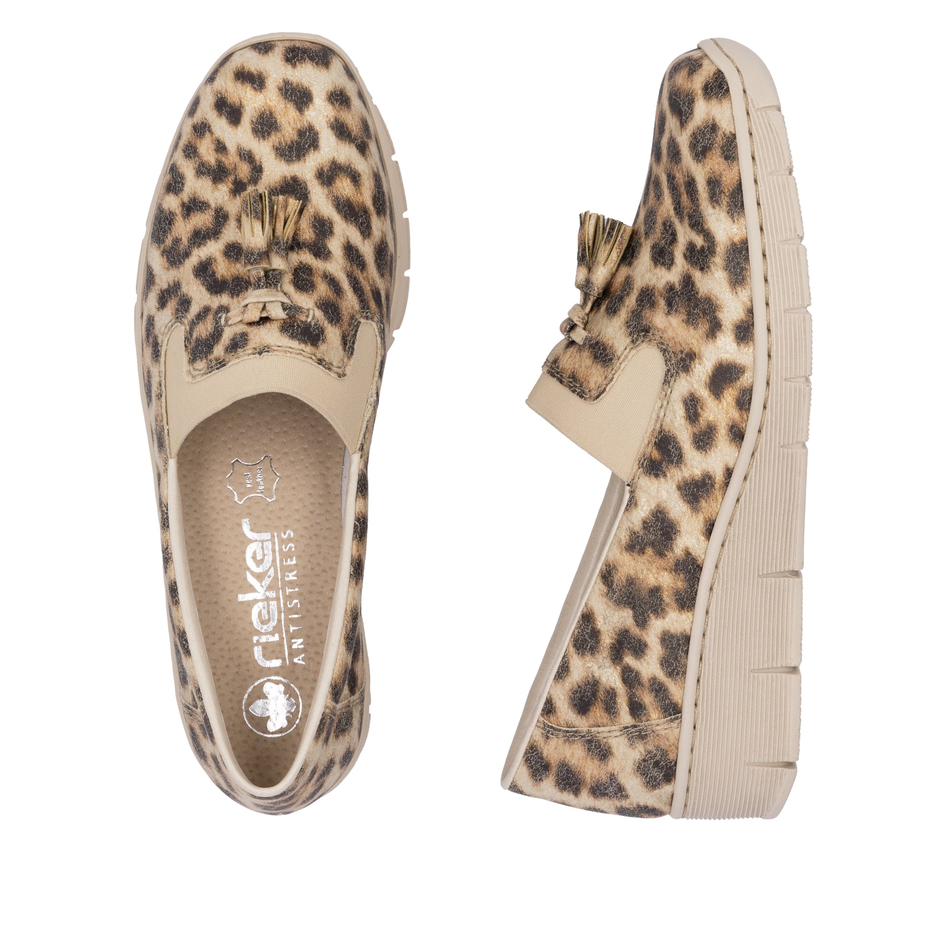 Beige Elasticated Shoes for Women | Rieker 53751-20
