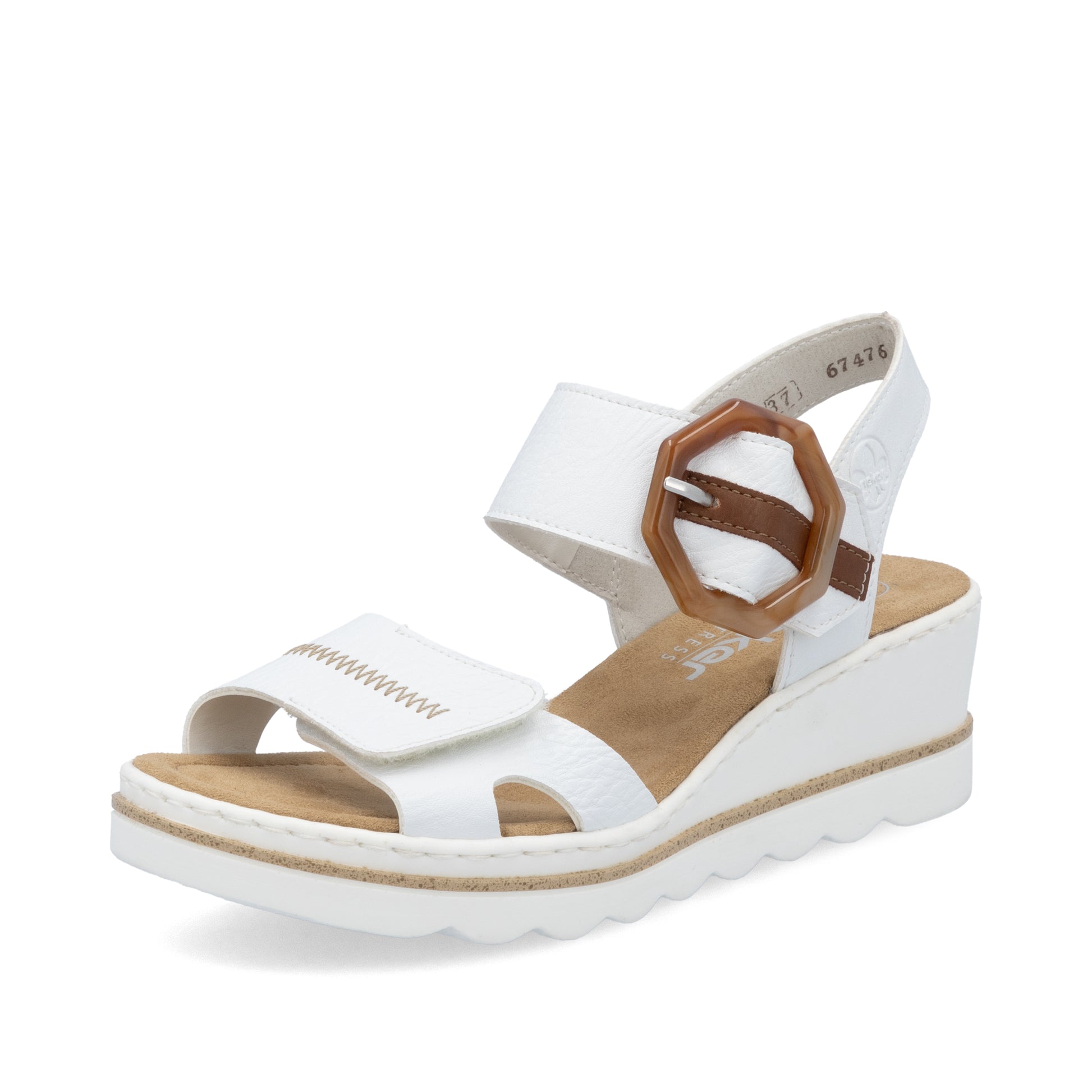 White Hook & Loop Sandals for Women | Rieker 67476-83