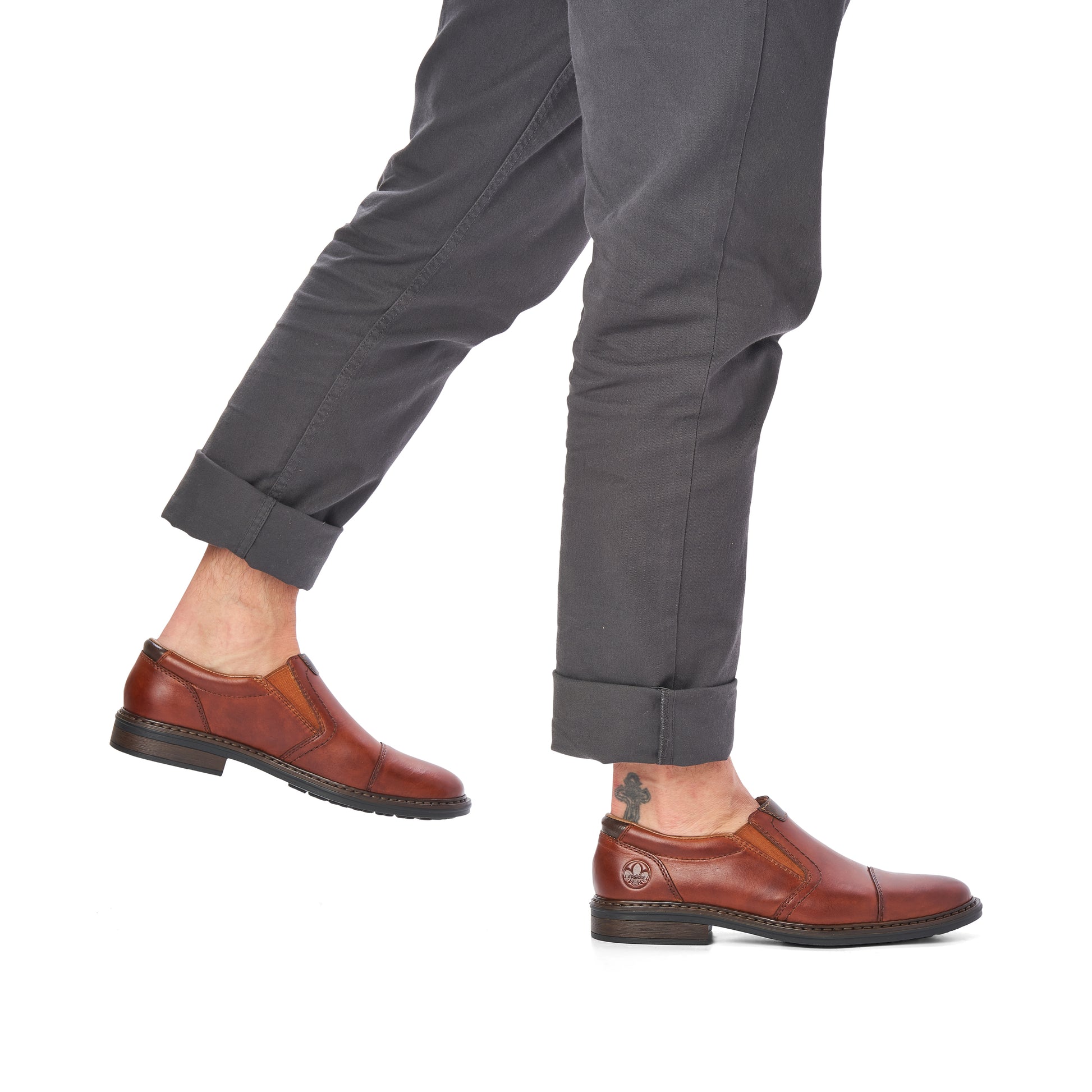 Brown Elasticated Shoes for Men | Rieker 17659-23
