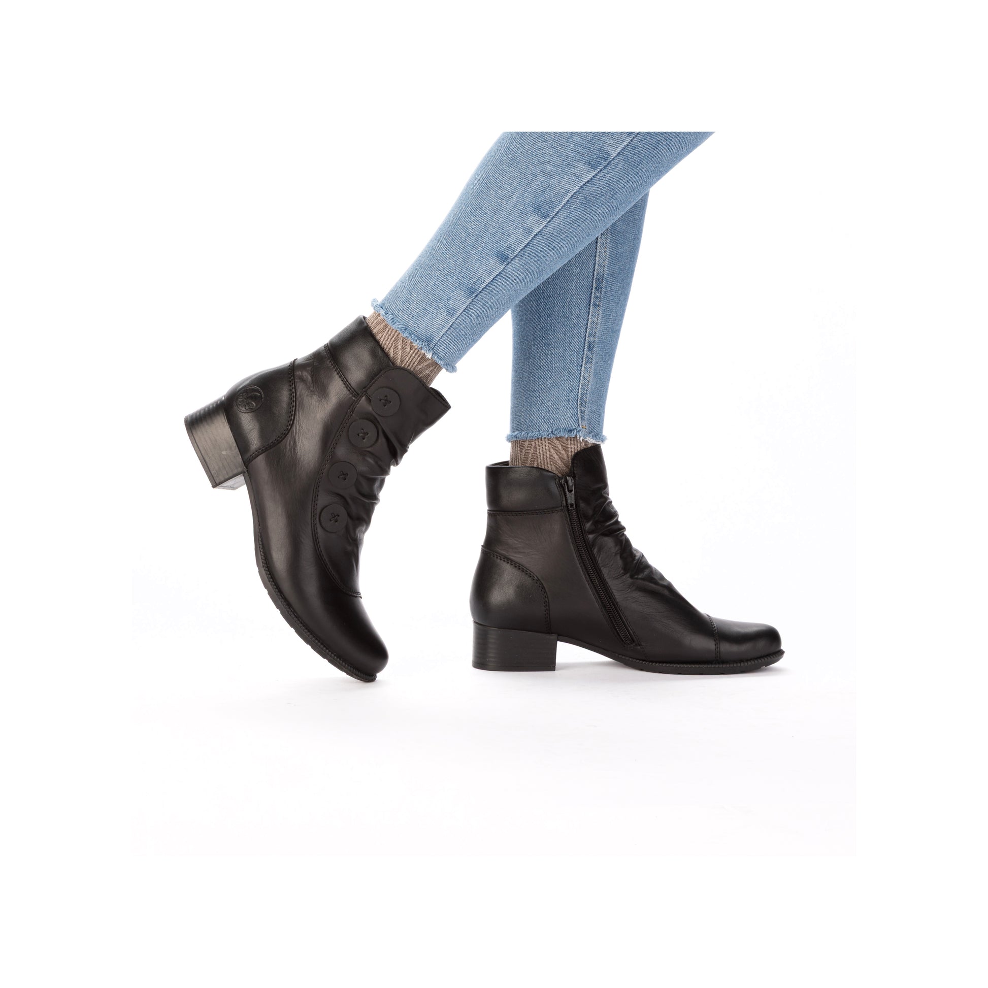 Black Zip Boots for Women | Rieker 78659-00