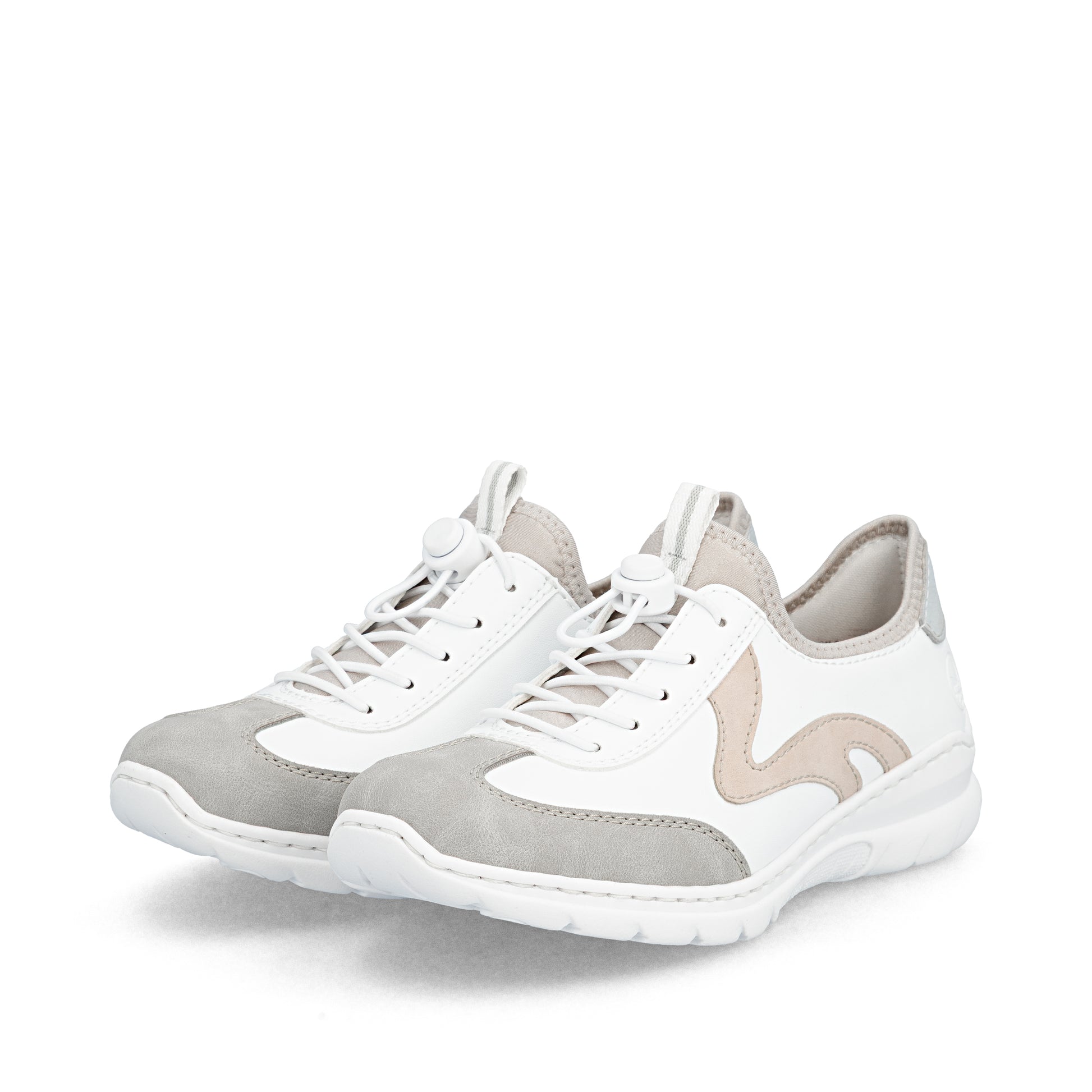 White Elasticated Shoes for Women | Rieker L32G9-80