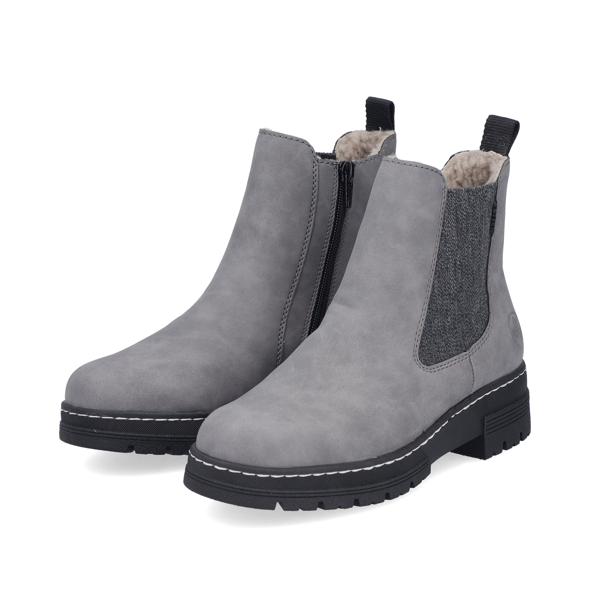 Grey Zip Boots for Women | Rieker 73892-42