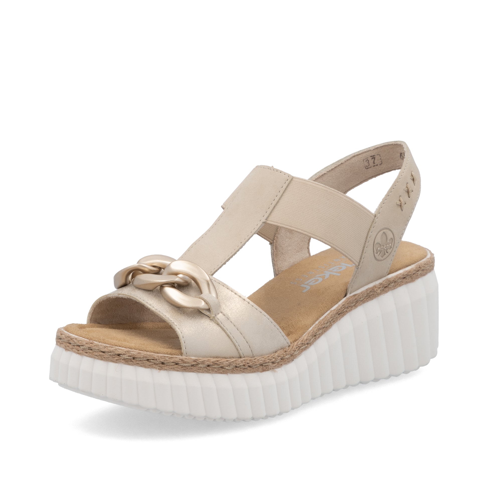Beige Elasticated Sandals for Women | Rieker 69158-60