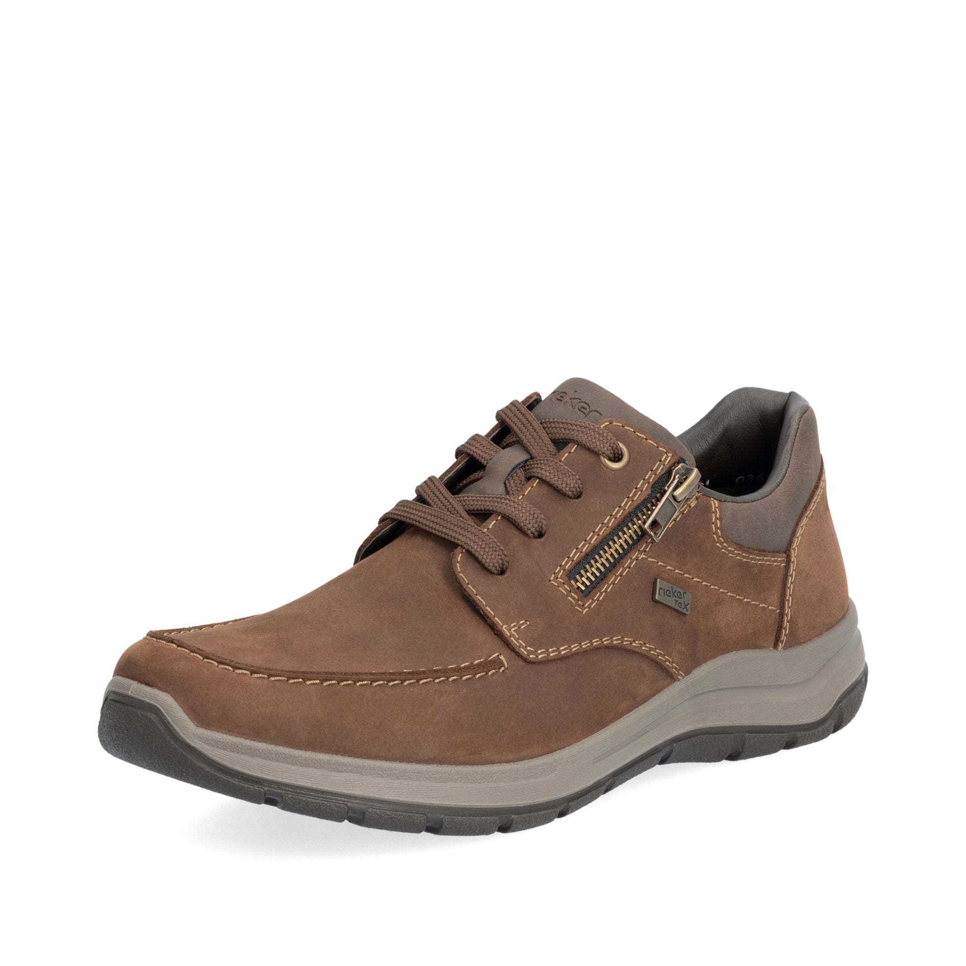 Brown Zip Shoes for Men | Rieker 03601-22