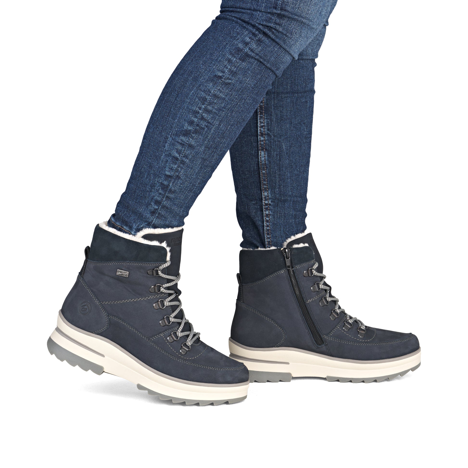 Blue Zip Boots for Women | Remonte D2B74-14