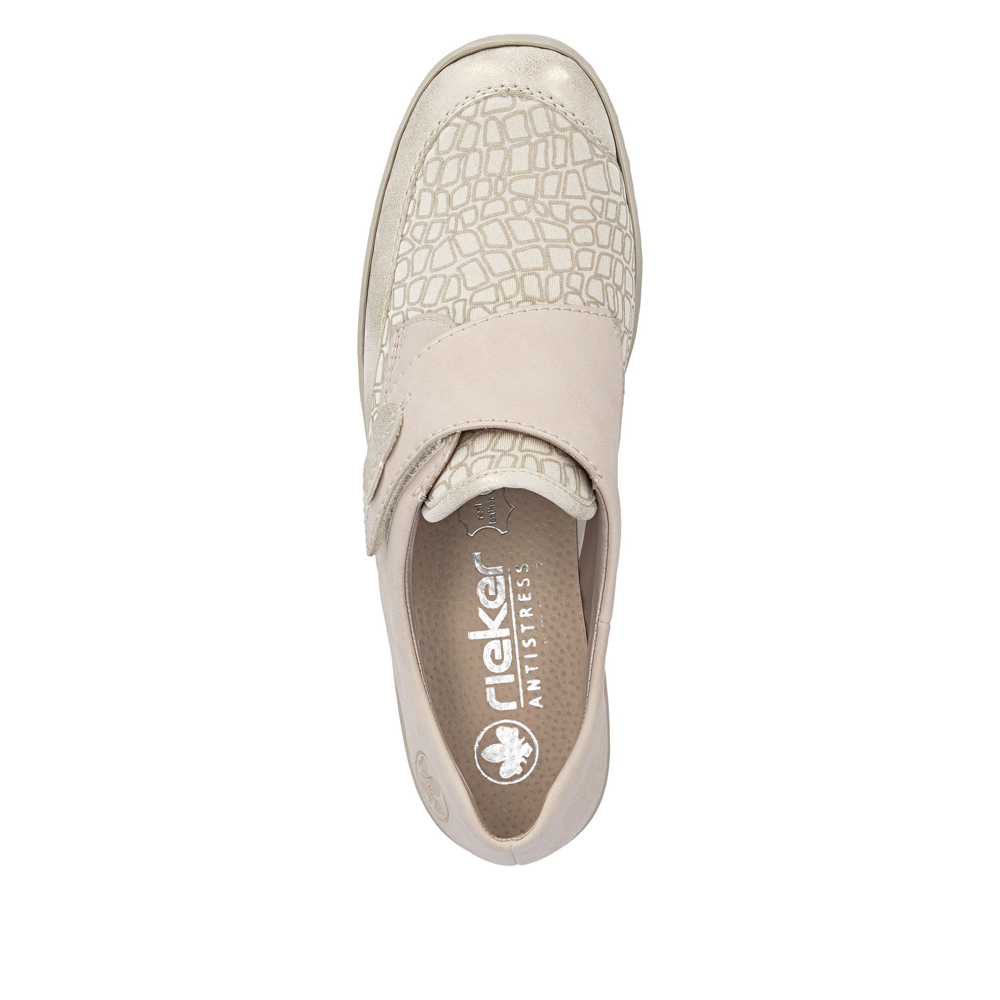 Beige Hook & Loop Shoes for Women | Rieker 487C0-60