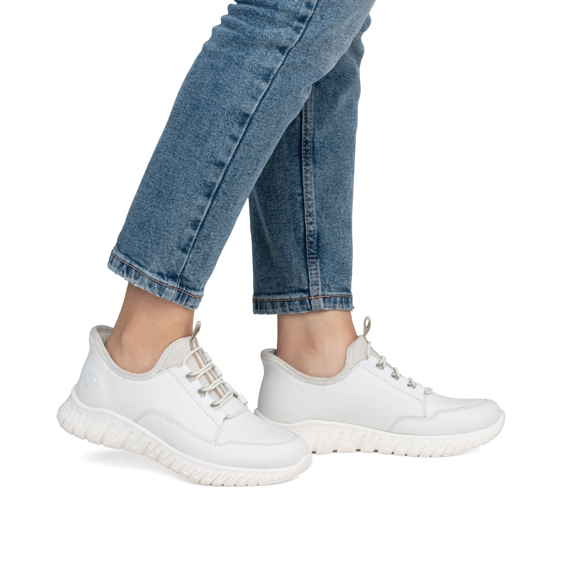 White Elasticated Shoes for Women | Rieker M5357-80