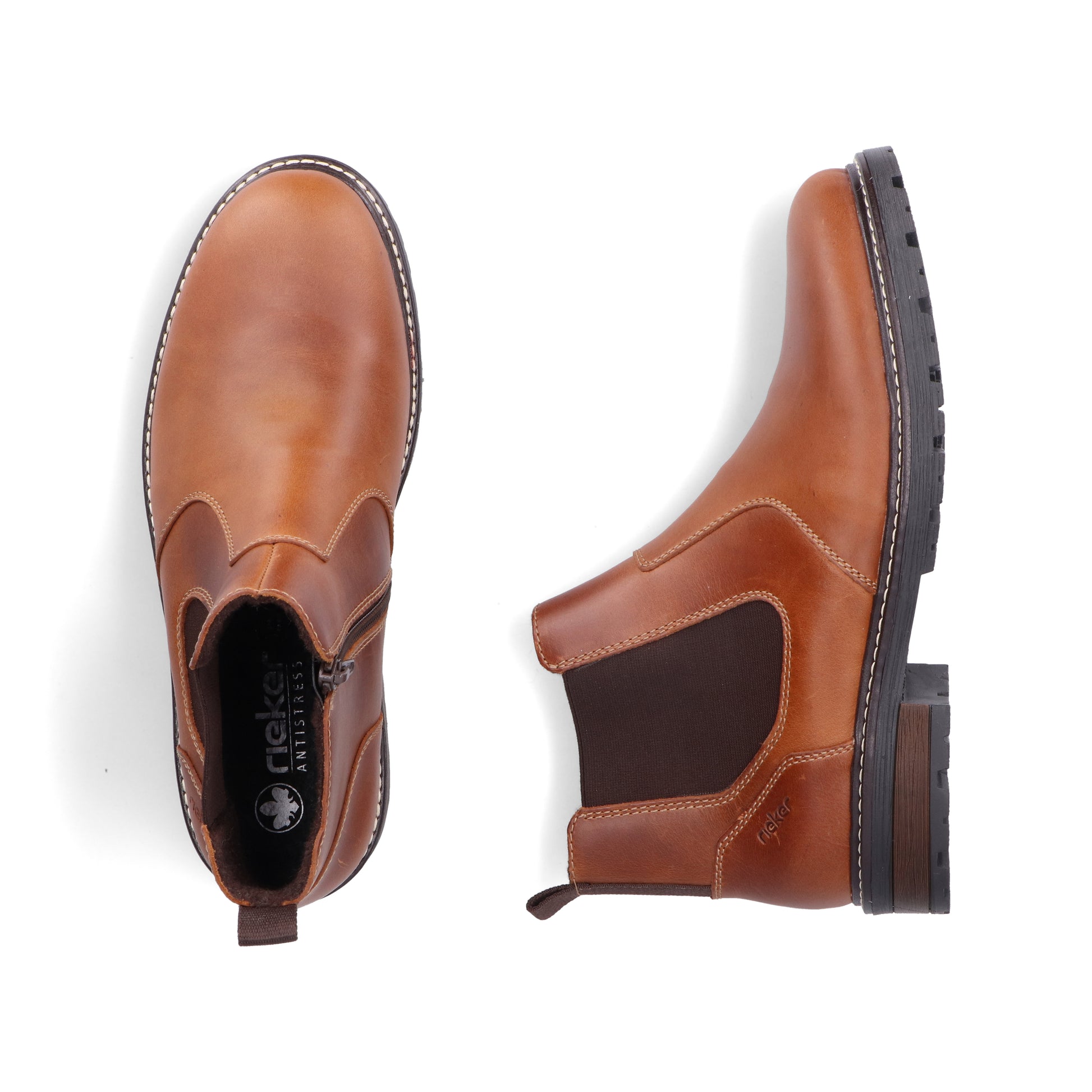 Brown Zip Boots for Men | Rieker 32052-24