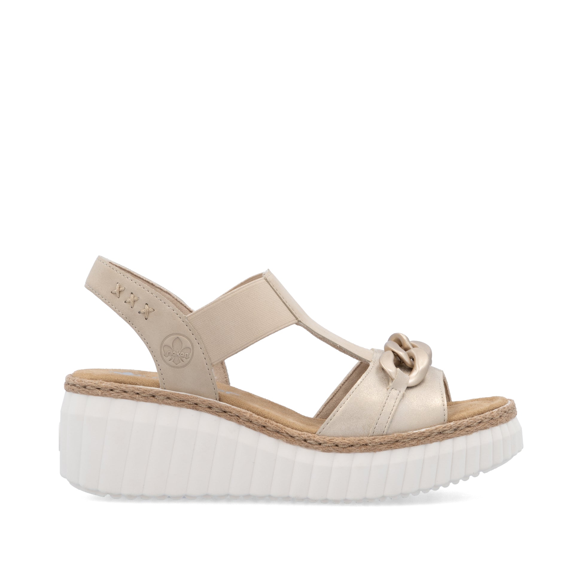 Beige Elasticated Sandals for Women | Rieker 69158-60