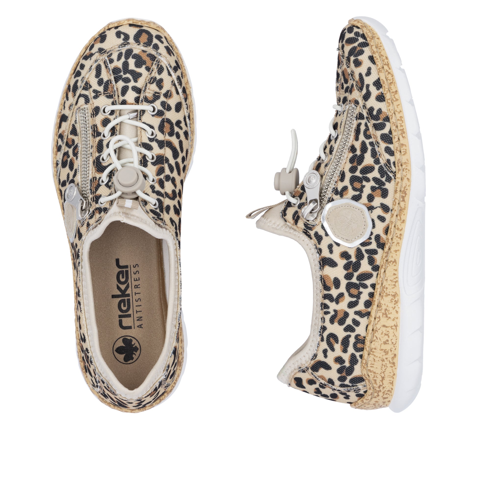 Beige Elasticated Shoes for Women | Rieker N4263-92