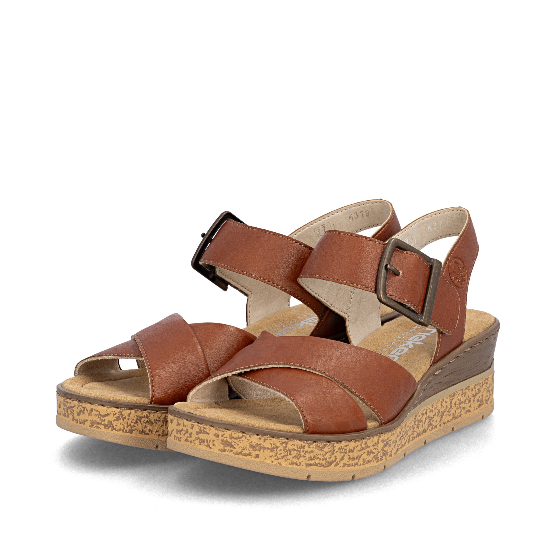 Brown Hook & Loop Sandals for Women | Rieker 63795-22