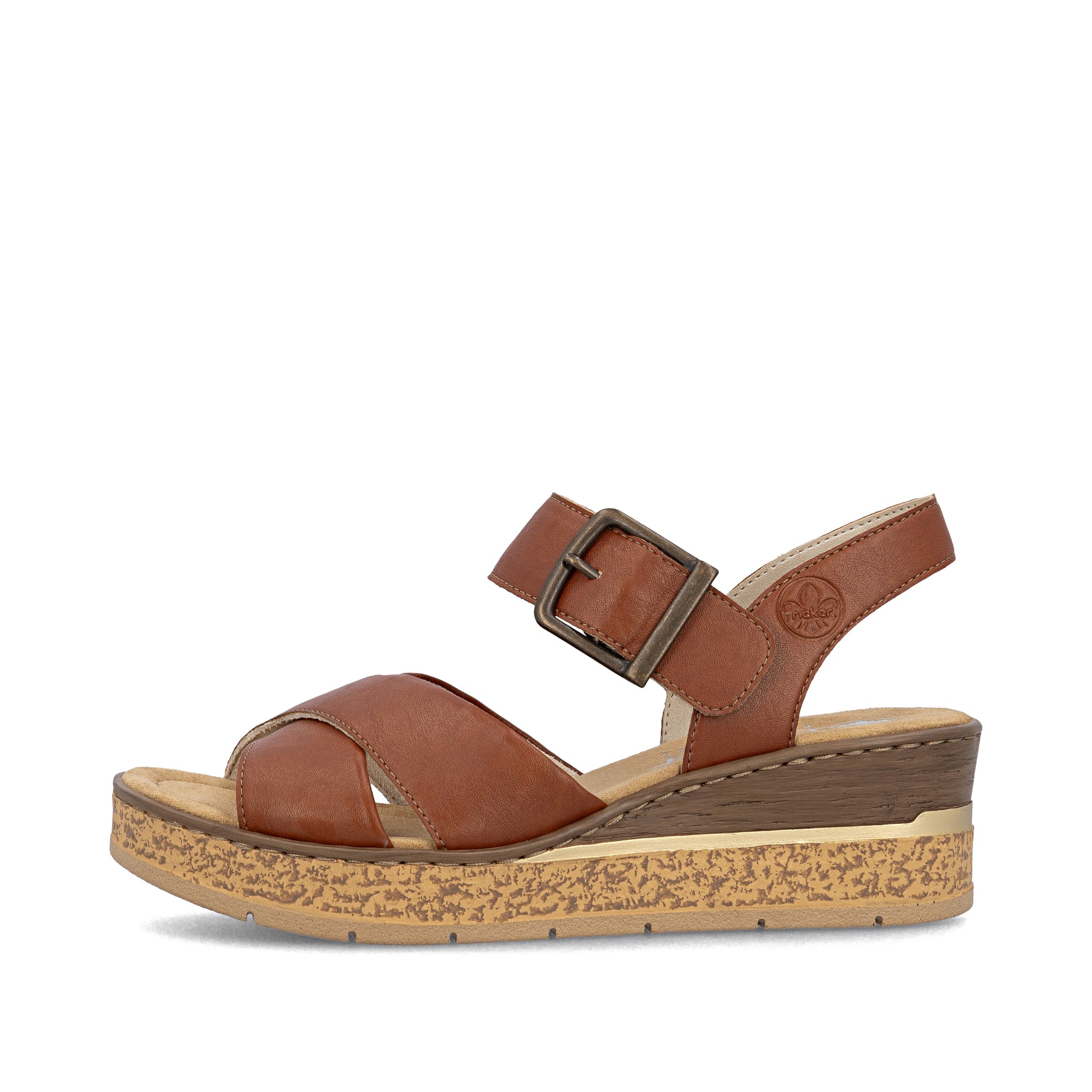 Brown Hook & Loop Sandals for Women | Rieker 63795-22