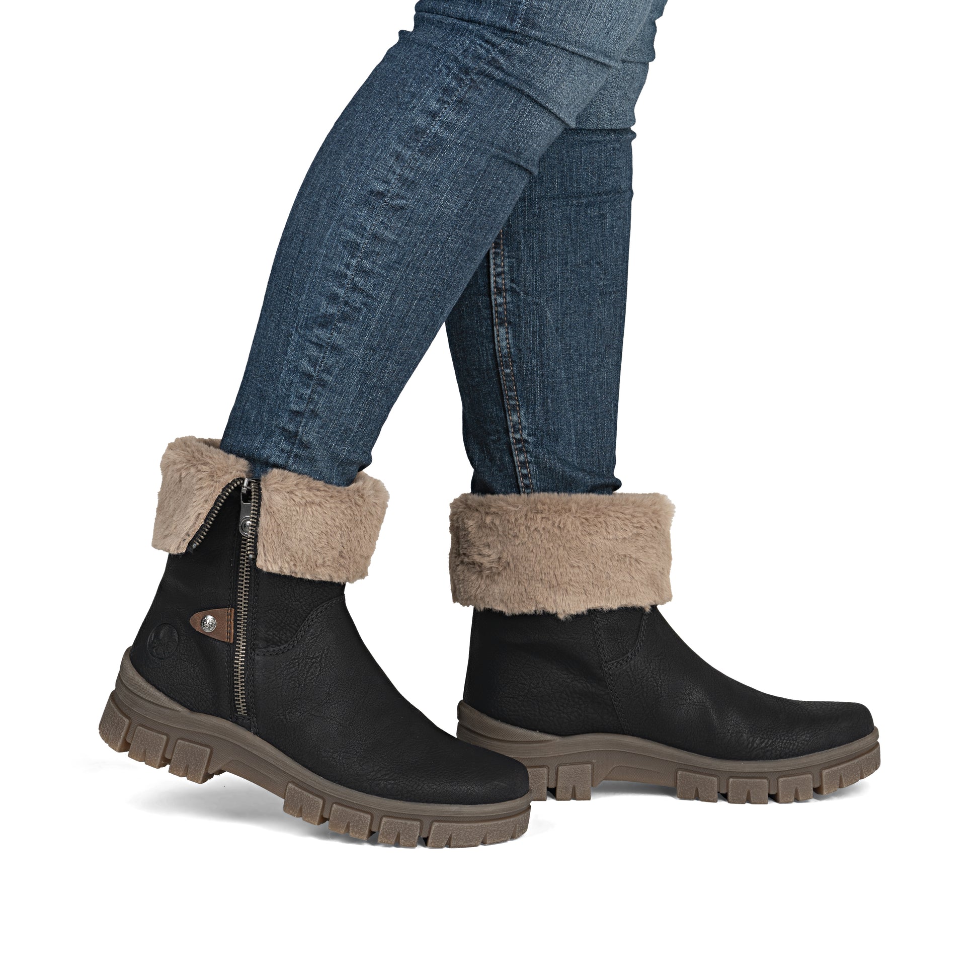 Black Zip Boots for Women | Rieker Z1182-00