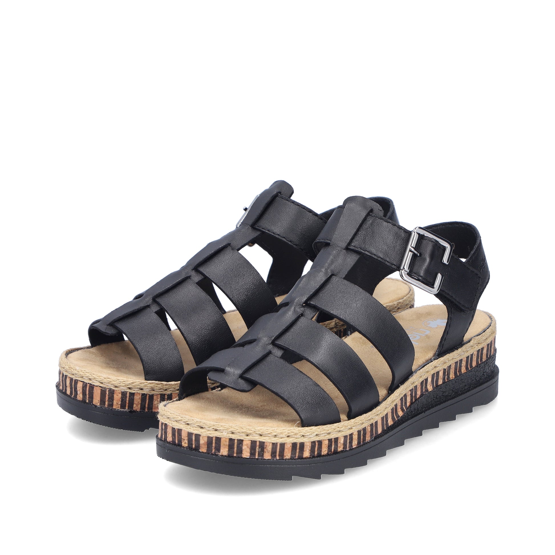 Black Hook & Loop Sandals for Women | Rieker V7904-00