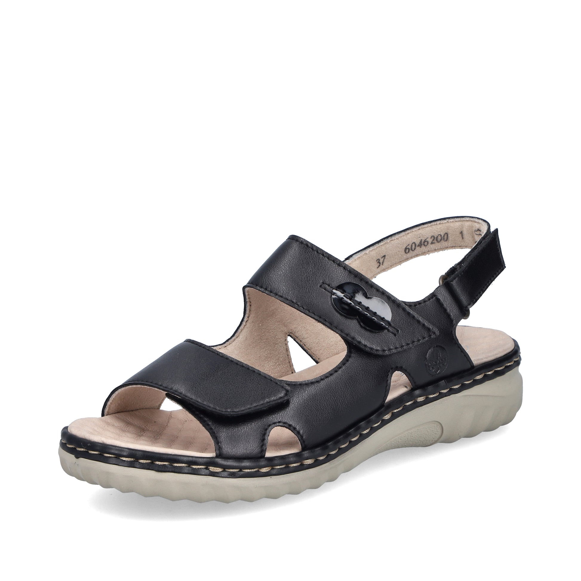 Black Hook & Loop Sandals for Women | Rieker 60462-00