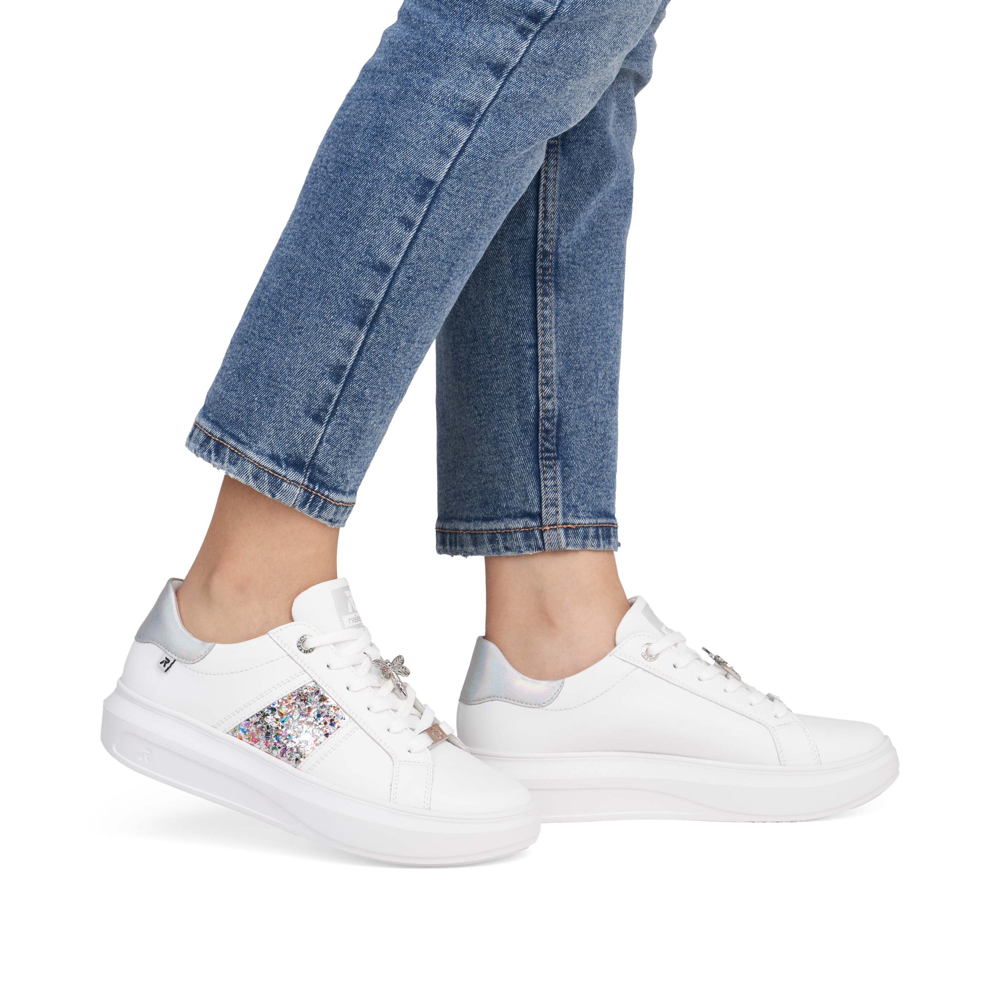 White Elasticated Shoes for Women | Rieker Sport W1202-83
