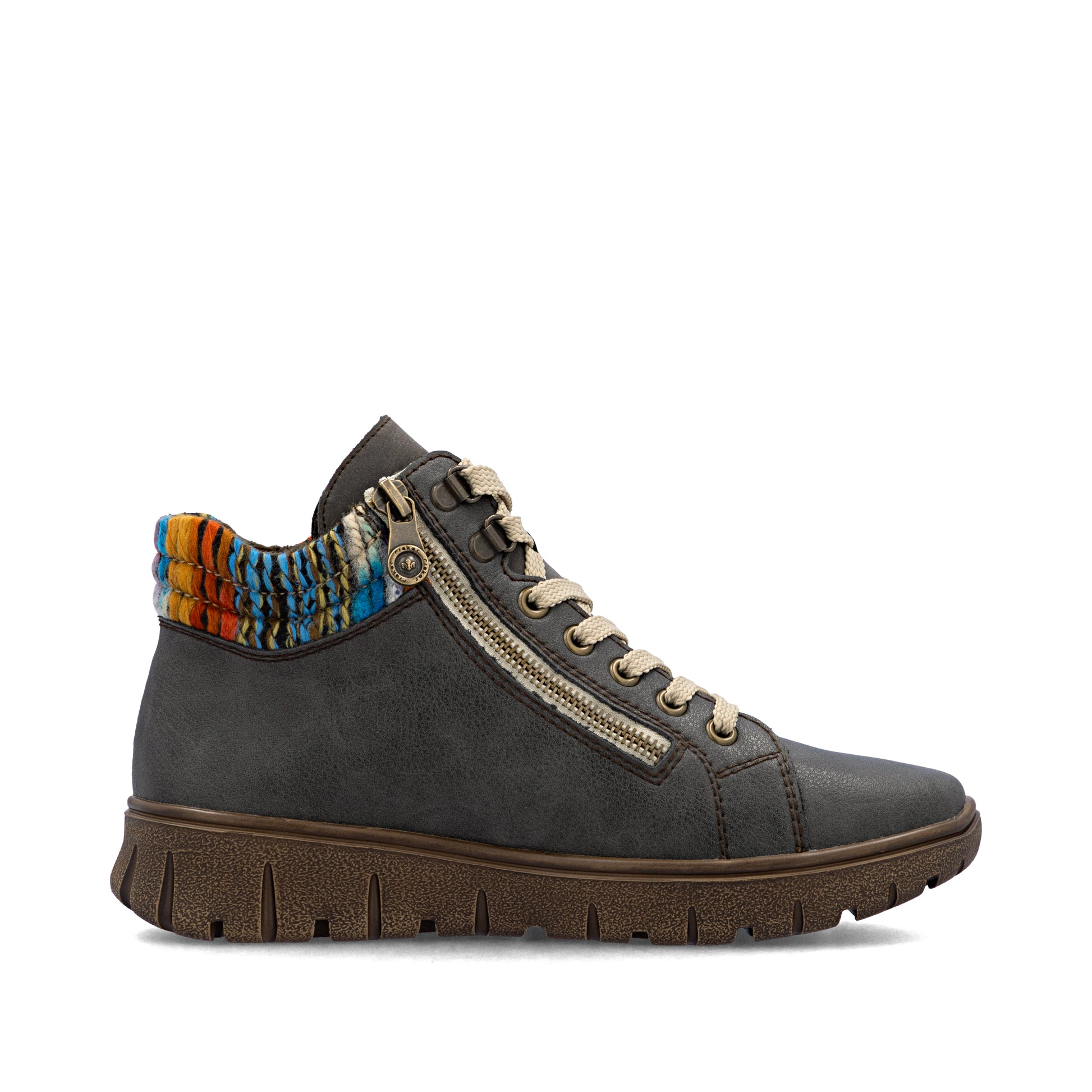 Grey Zip Boots for Women | Rieker N1305-45
