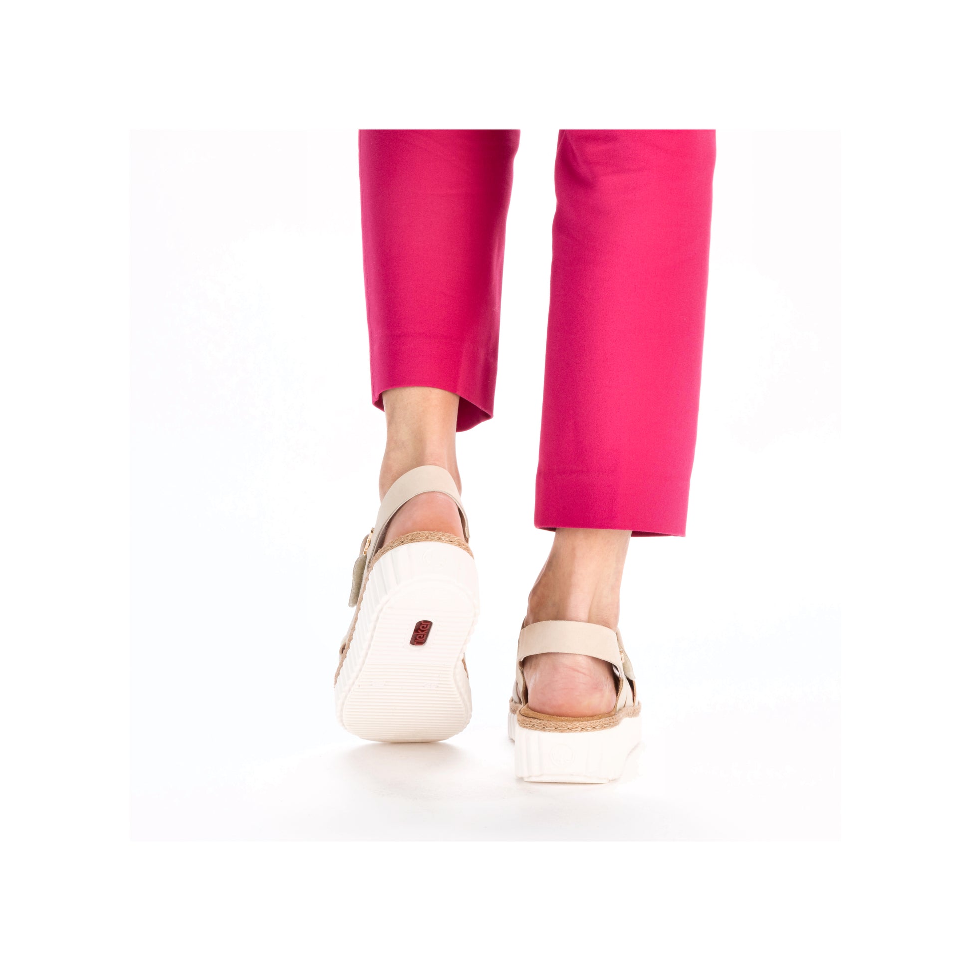 Beige Hook & Loop Sandals for Women | Rieker 69260-60