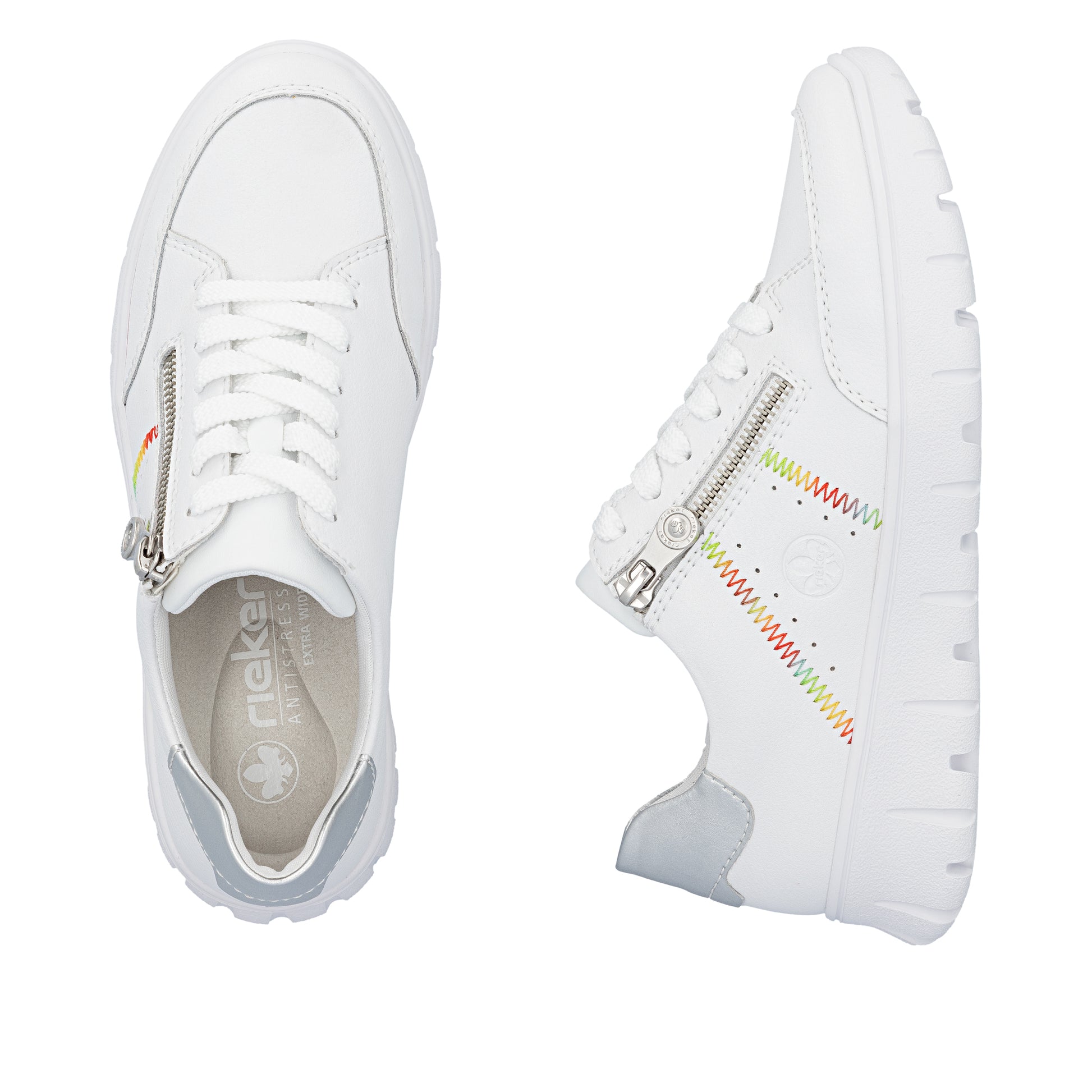 White Zip Shoes for Women | Rieker N1313-80