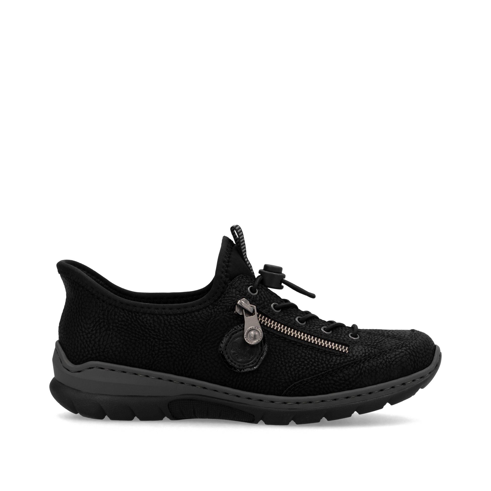 Black Elasticated Shoes for Women | Rieker L32F1-00
