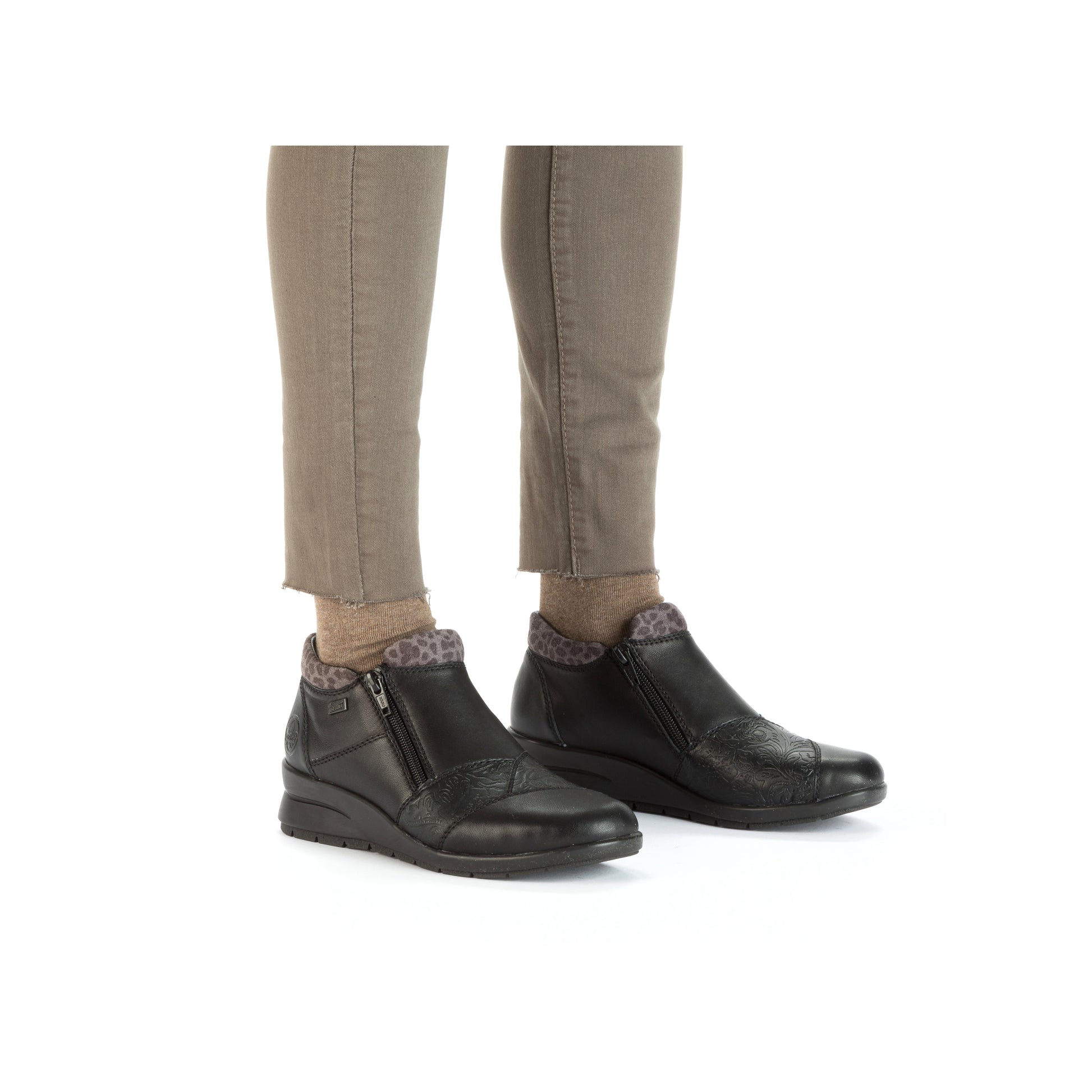 Black Zip Boots for Women | Rieker L4881-01