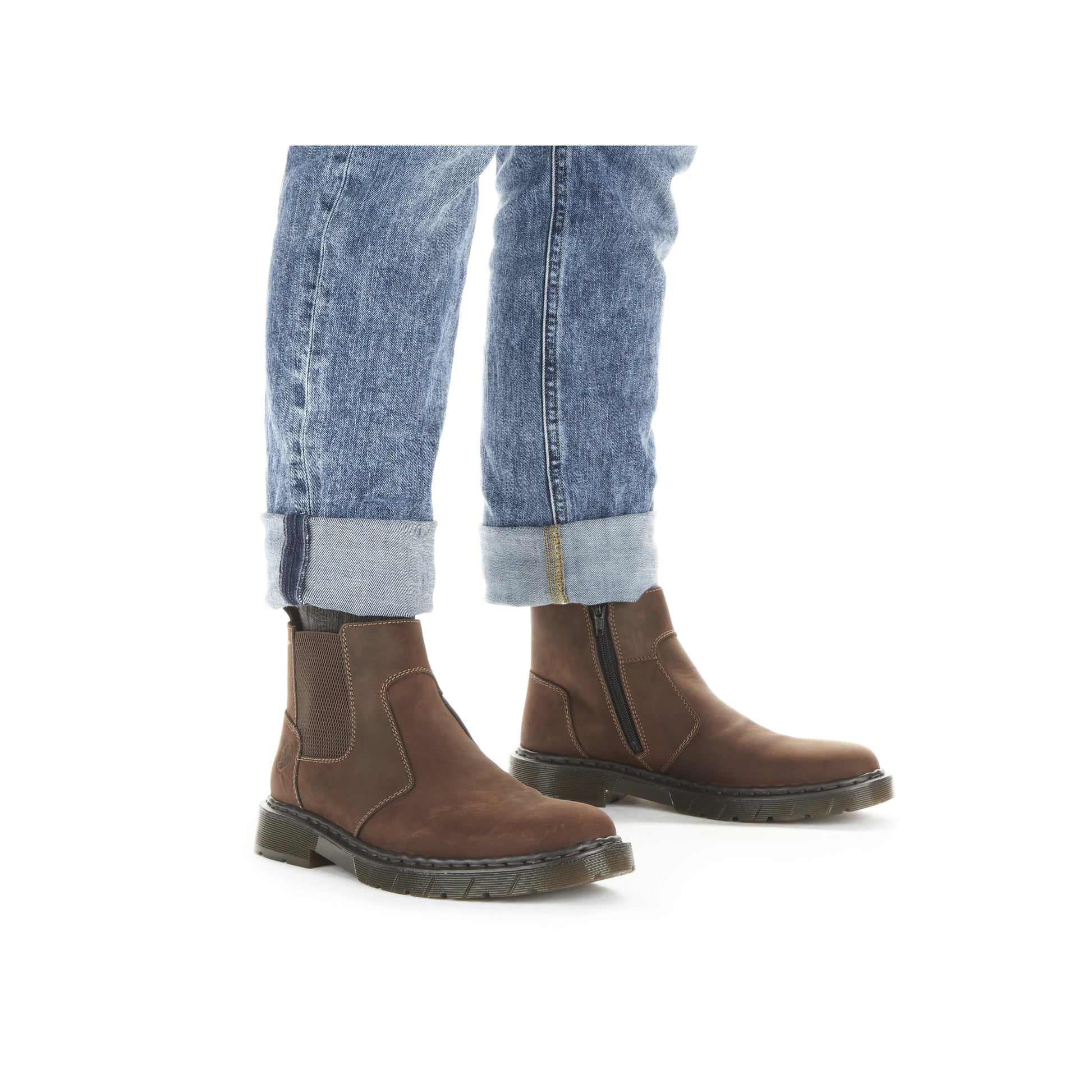 Brown Zip Boots for Men | Rieker 31650-23