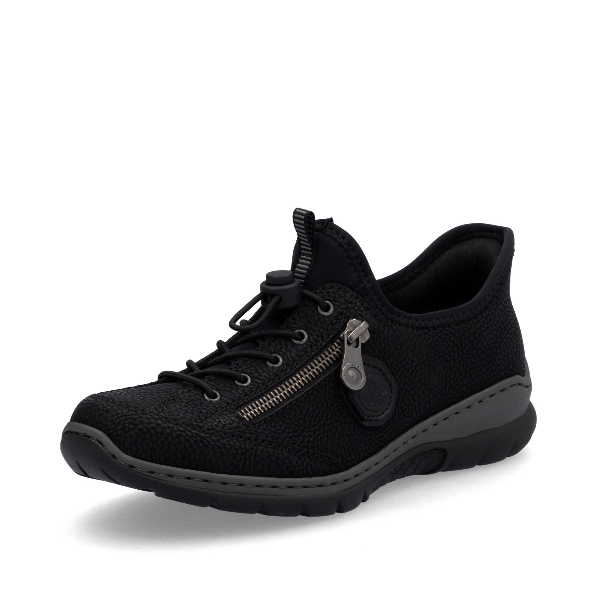 Black Elasticated Shoes for Women | Rieker L32F1-00