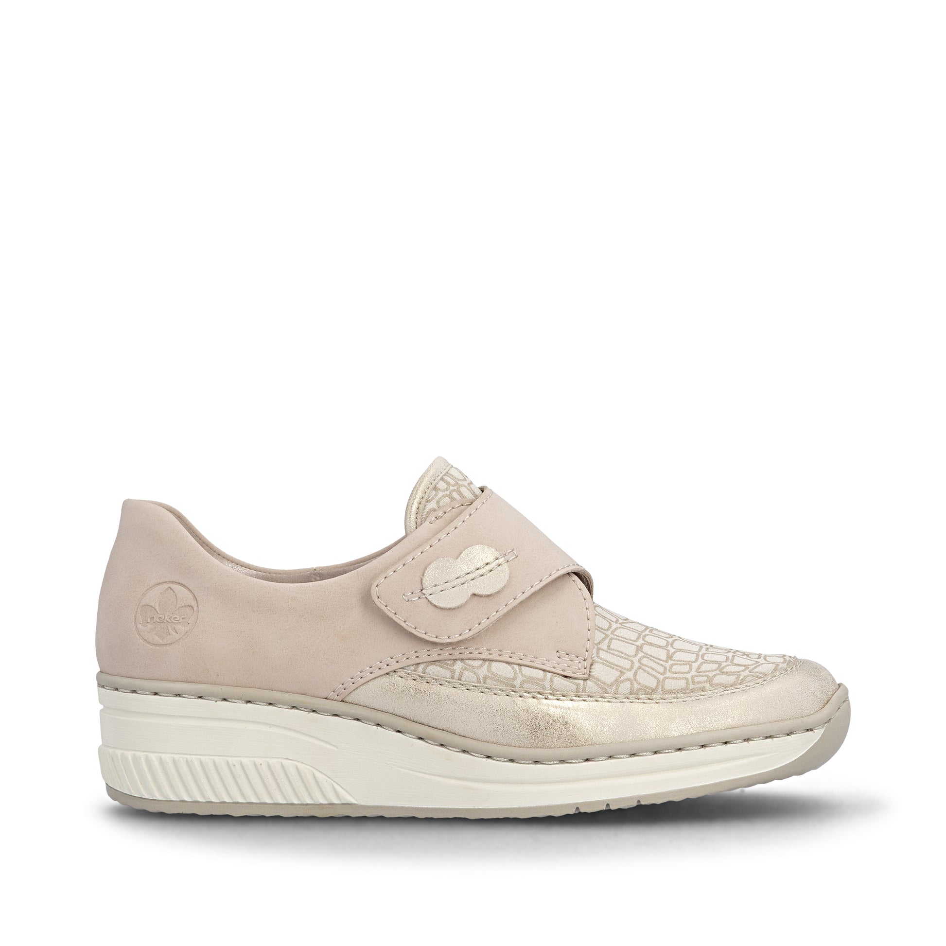 Beige Hook & Loop Shoes for Women | Rieker 487C0-60
