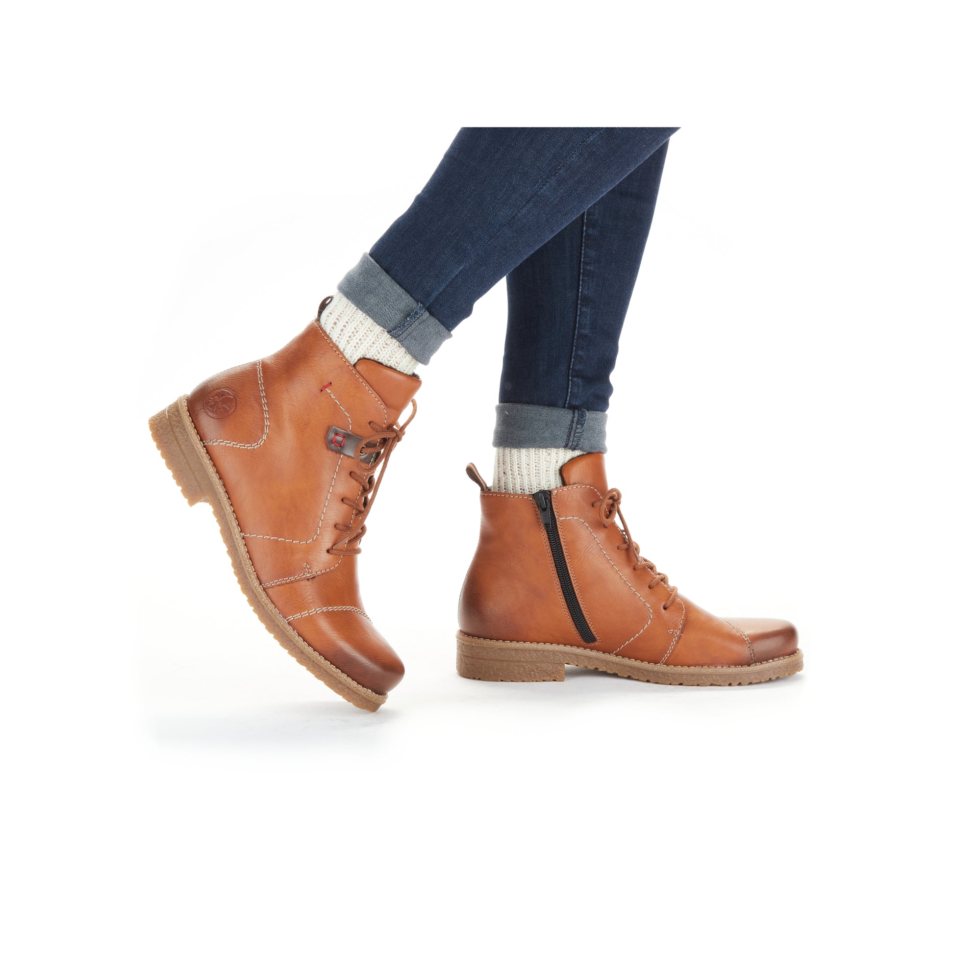 Brown Zip Boots for Women | Rieker 73501-24