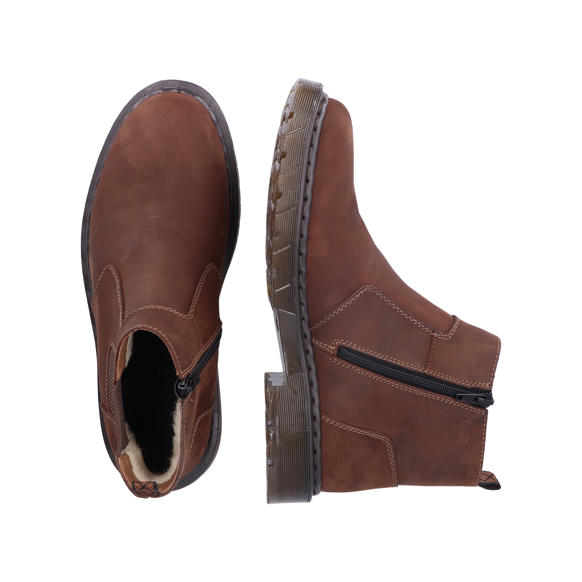 Brown Zip Boots for Men | Rieker 31650-23
