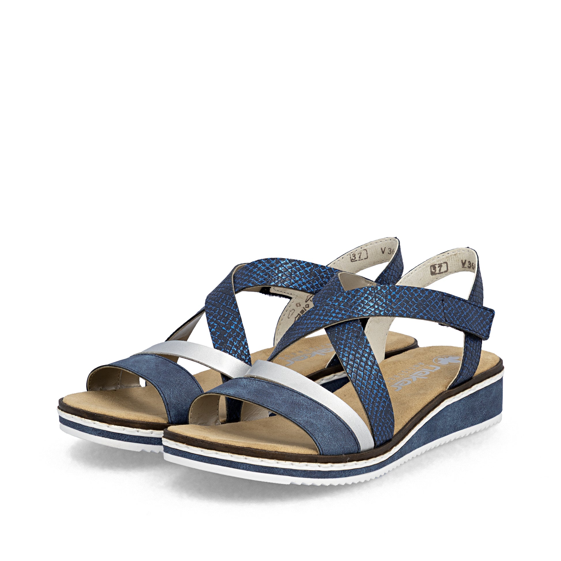 Blue Hook & Loop Sandals for Women | Rieker V3663-14