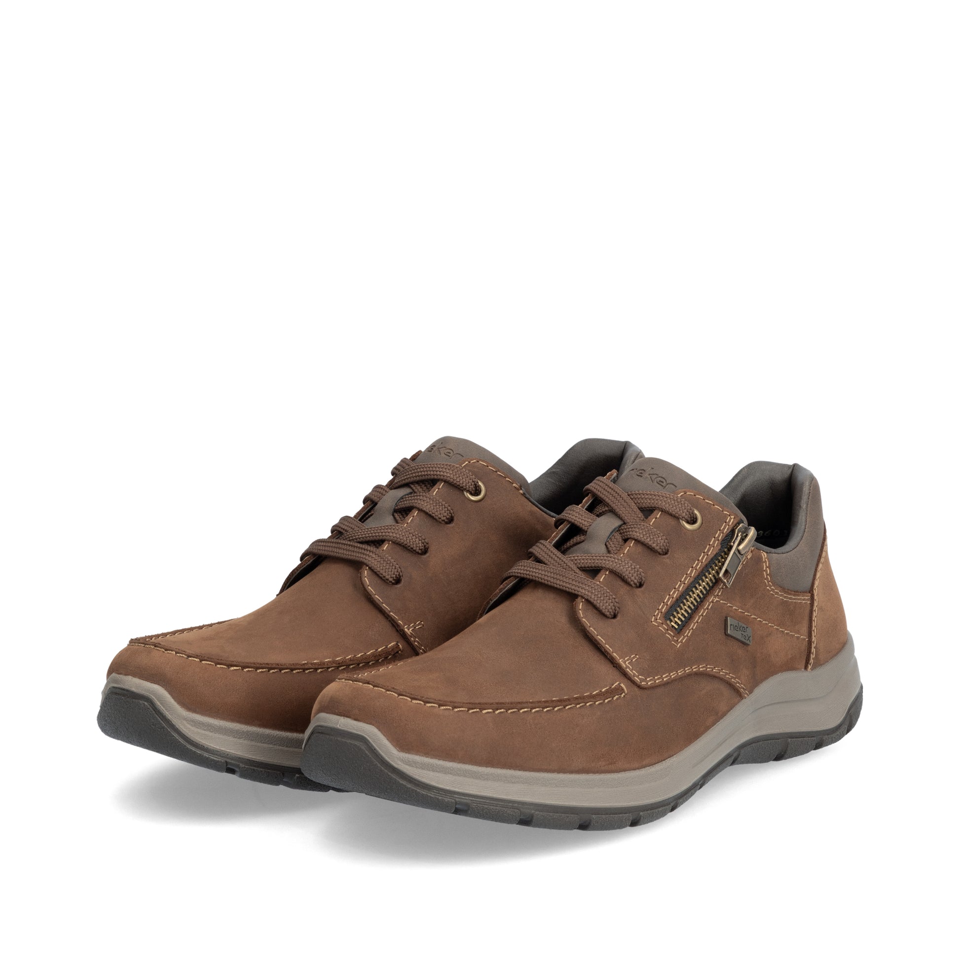 Brown Zip Shoes for Men | Rieker 03601-22